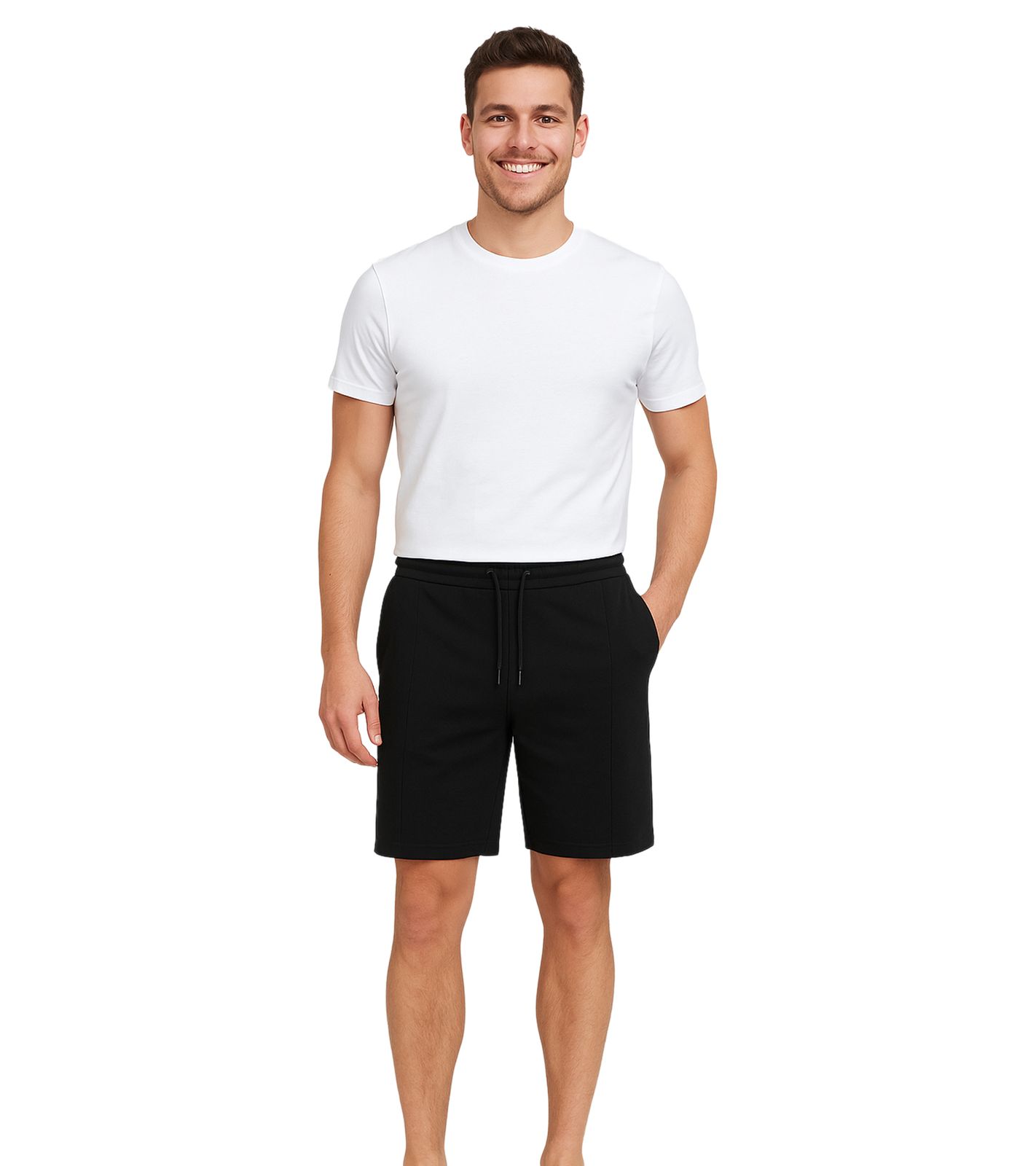 11 PROJECT Palamo Herren Sweat-Bermuda Freizeit Bermuda im Chino-Style 20716141 194007 Schwarz