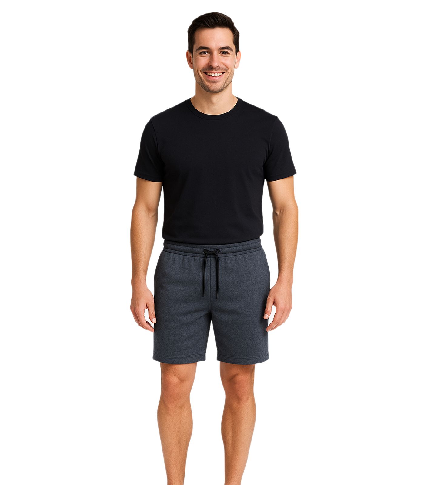 11 PROJECT Palamo Herren Sweat-Bermuda Freizeit Bermuda im Chino-Style 20716141 1940131 Dunkelgau-meliert