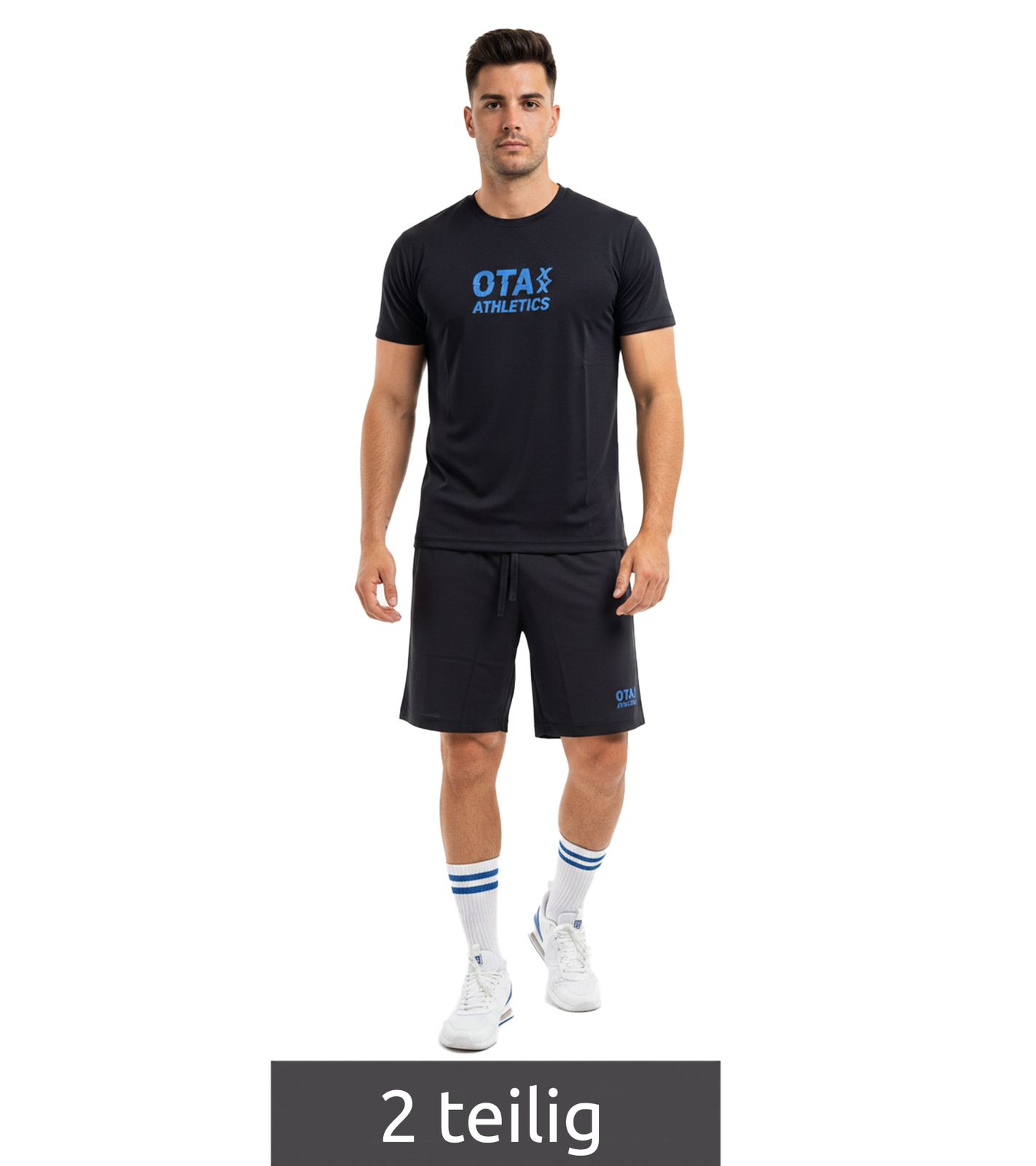 2-teiliges ON THAT ASS Daylan Herren Sport-Set Performance Set Gym Outfit mit T-Shirt & Shorts Schwarz