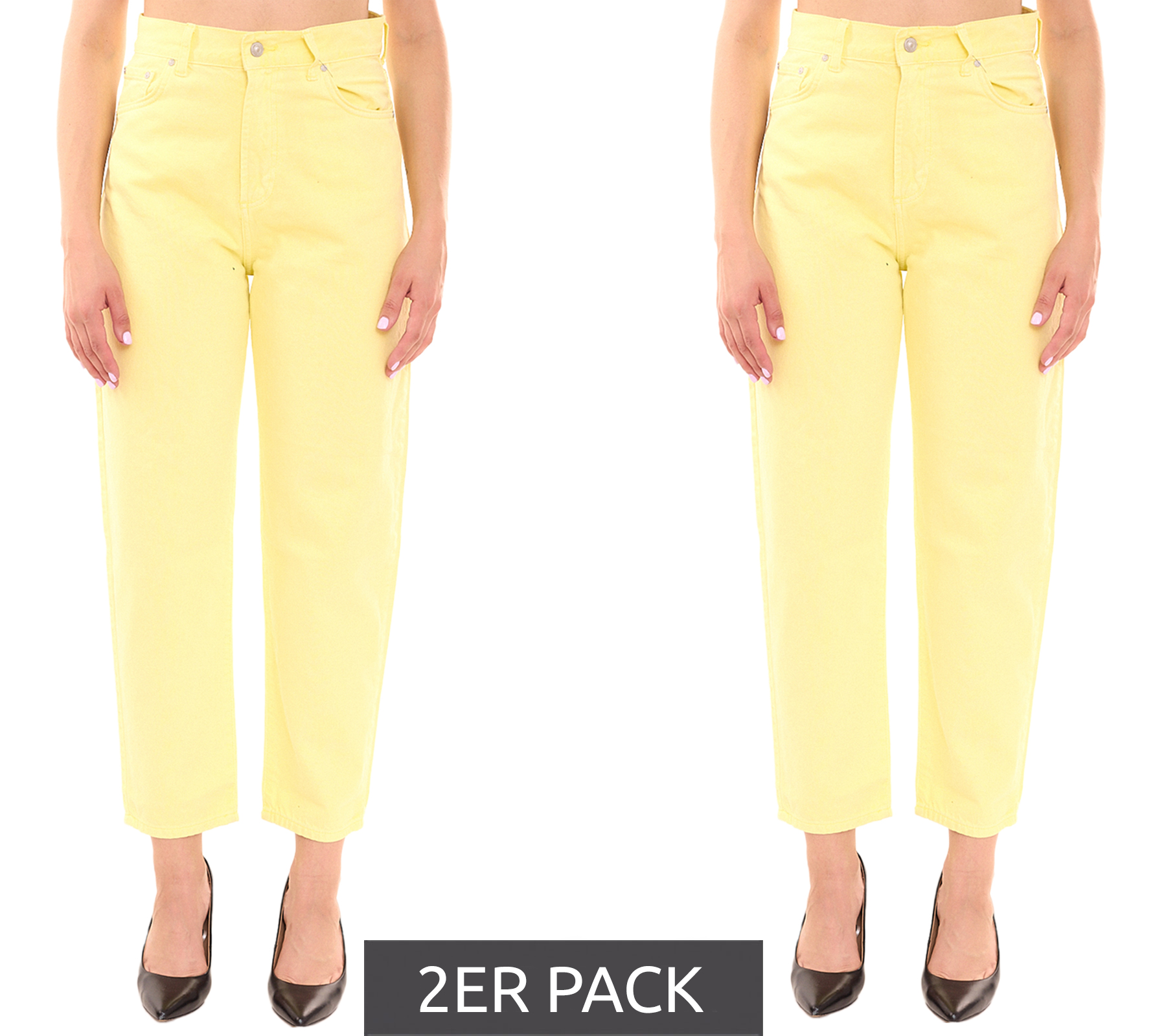 2er Pack LTB Shena Damen Jeans modische 7/8-Hose im 5-Pocket-Style Loose-Fit 81562566 Gelb