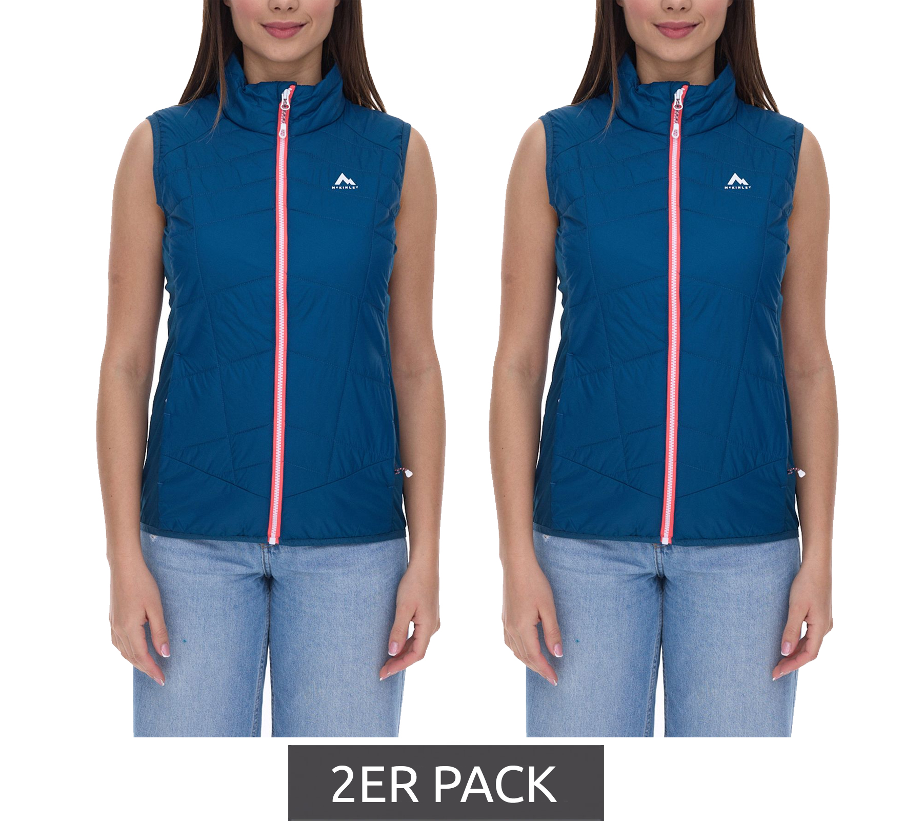 2er Pack McKINLEY Sansa HYB VST W Damen Weste leicht wasserabweisende Stepp-Weste mit PRIMALOFT-Wattierung 419862 510 Blau