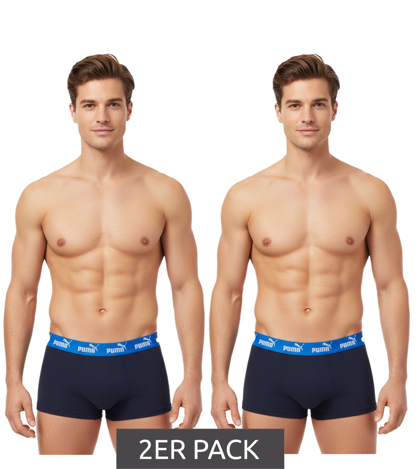 2er Pack PUMA Everyday Basic Boxer Herren Boxer-Shorts Baumwoll-Unterhose 701232894 009 Blau