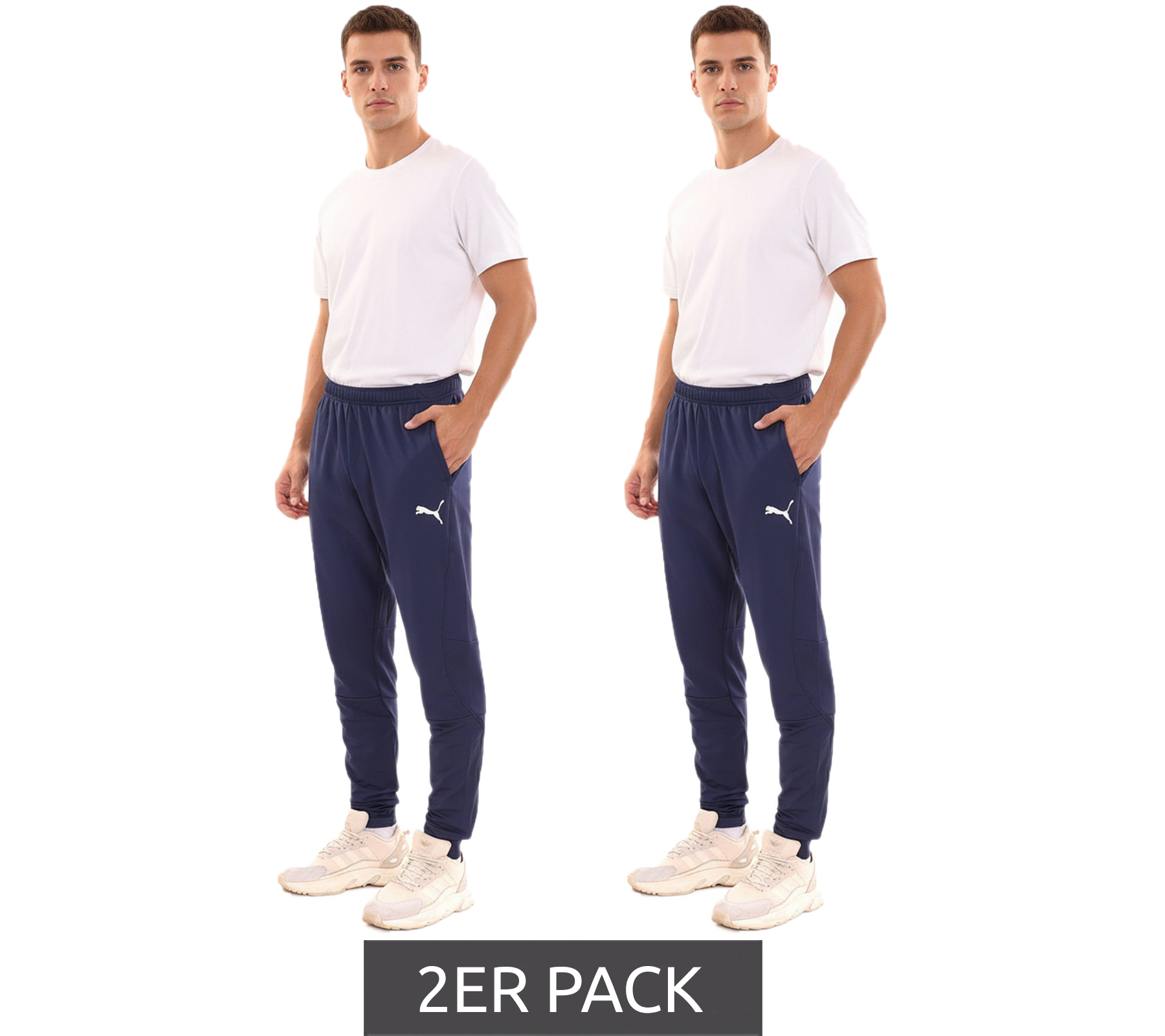 2er Pack PUMA LIGA Herren Trainings-Hose mit DRYCELL Sport-Hose Sport-Bekleidung Jogging-Hose Jogger 655313 06 Dunkelblau