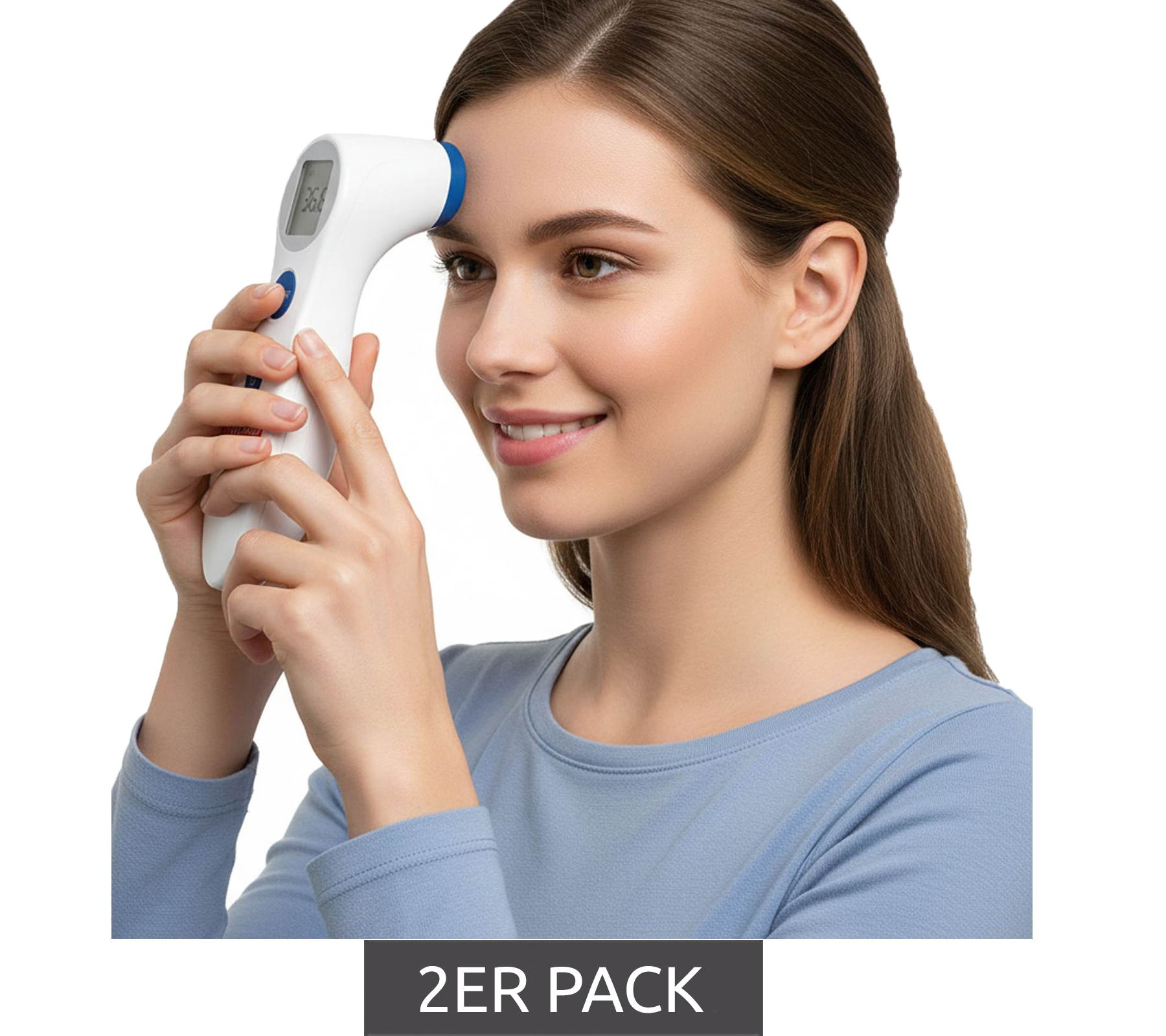 2er Sparpack corman Ir-T Medipresteril Infrarot-Thermometer Stirn-Thermometer berührungslos Weiß