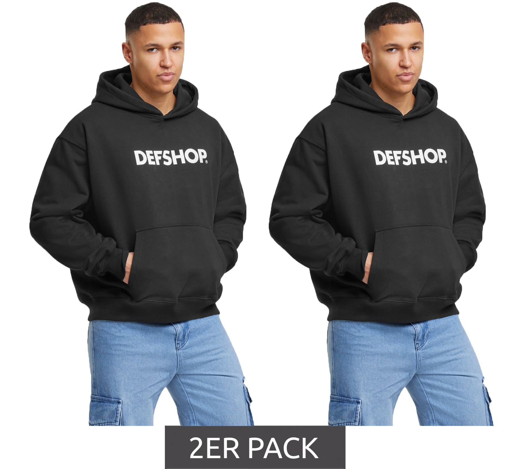 2er Sparpack DEF MERCH Hoodies tiefschwarz