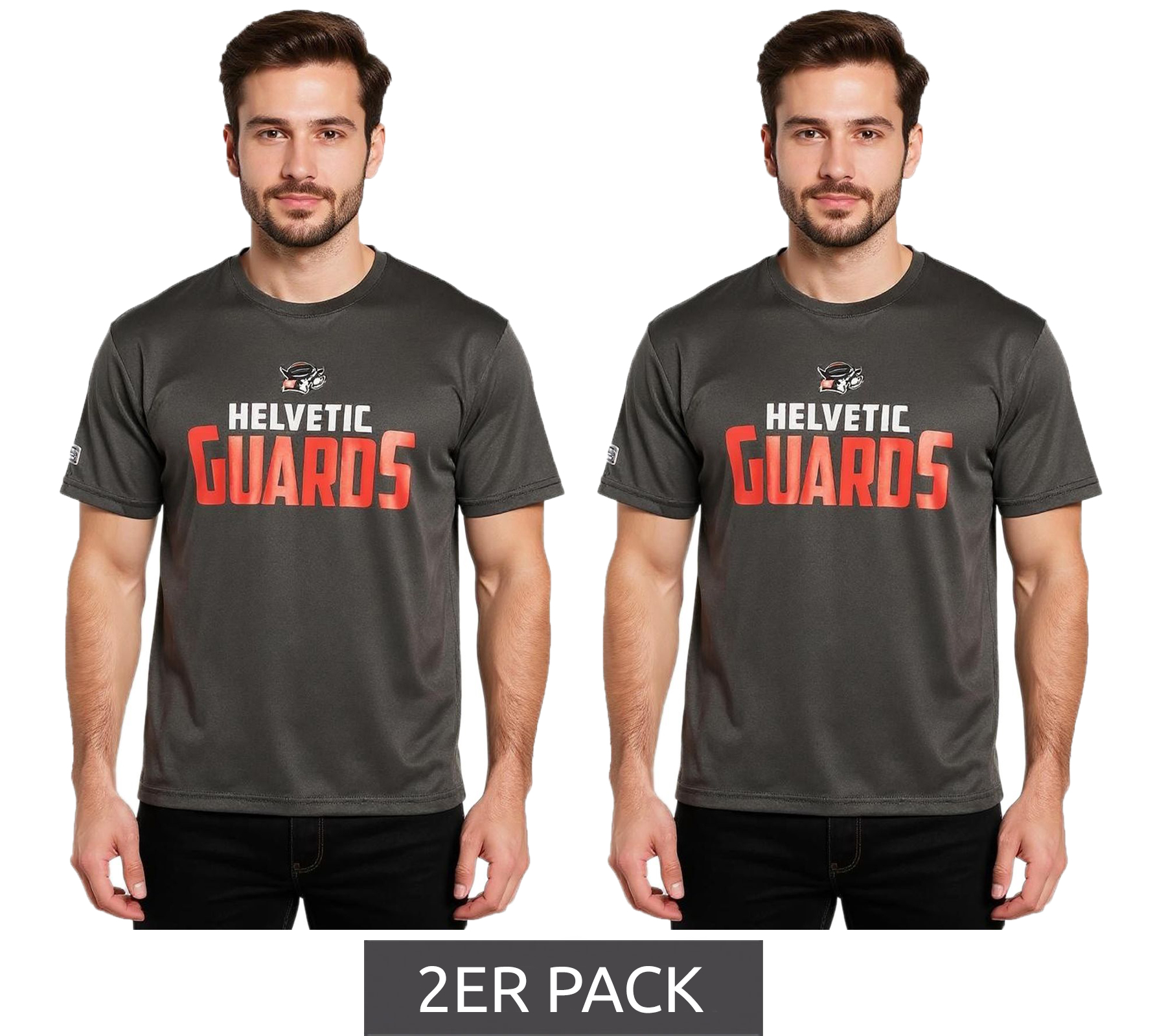 2er Sparpack European League Of Football Helvetic Guards T-Shirts tiefschwarz