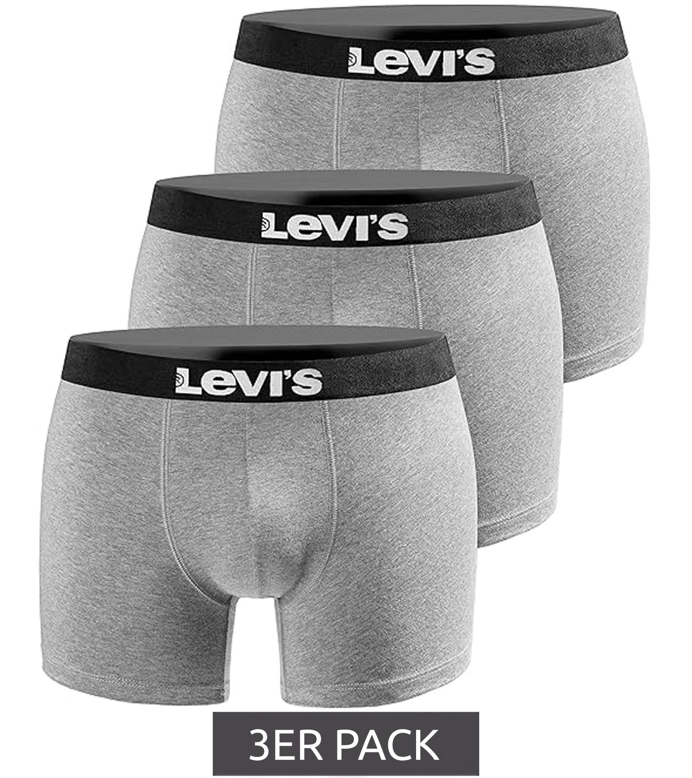 3er Pack LEVI´S Boxer Print Limited Edition Herren Boxershorts Unterhosen Unterwäsche 100001148 758 Grau