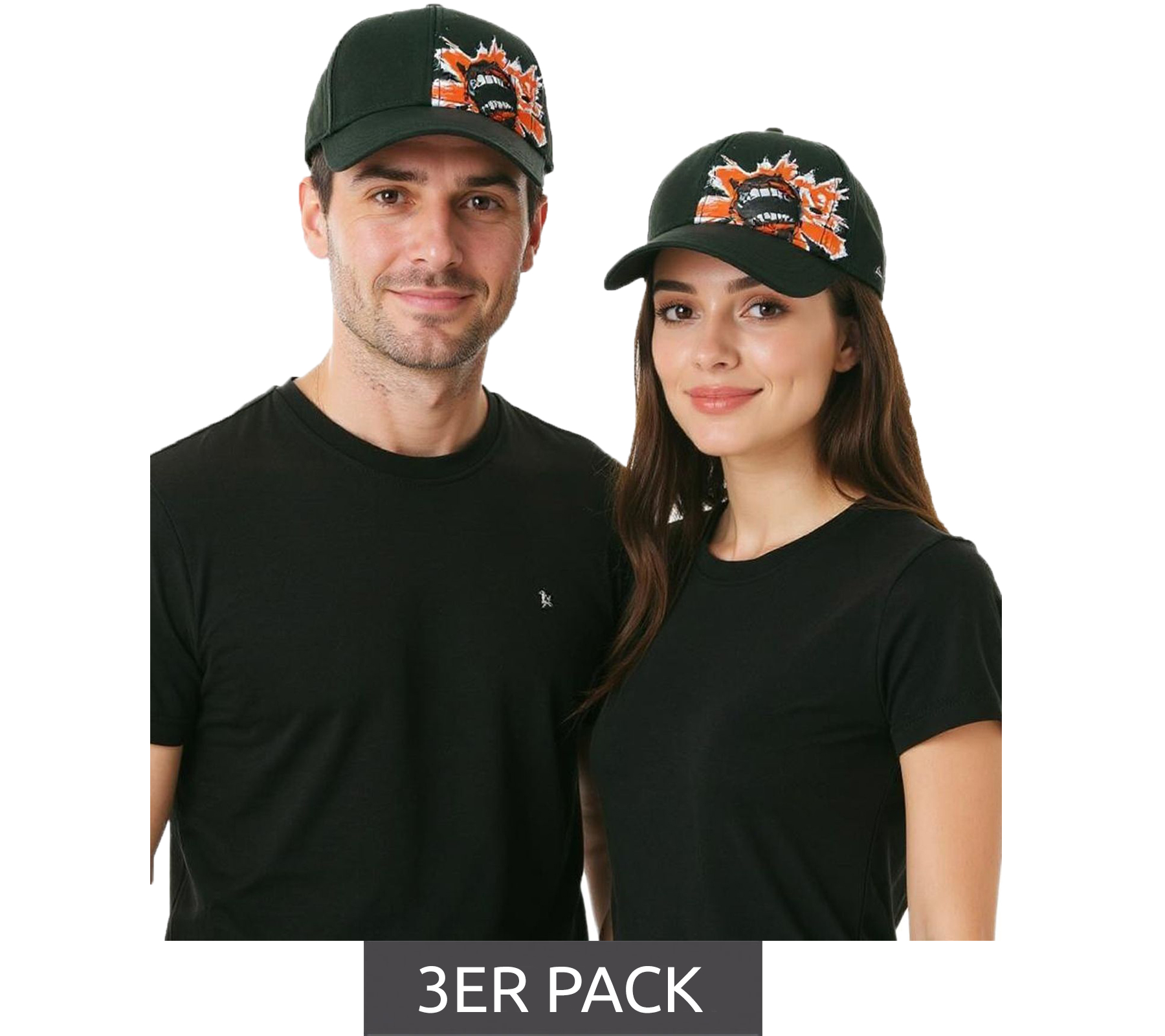 3er Sparpack Billy Talent Unisex Rockband Trucker-Cap stylische Baumwoll-Cap Baseball-Cap TC109476BLT Schwarz