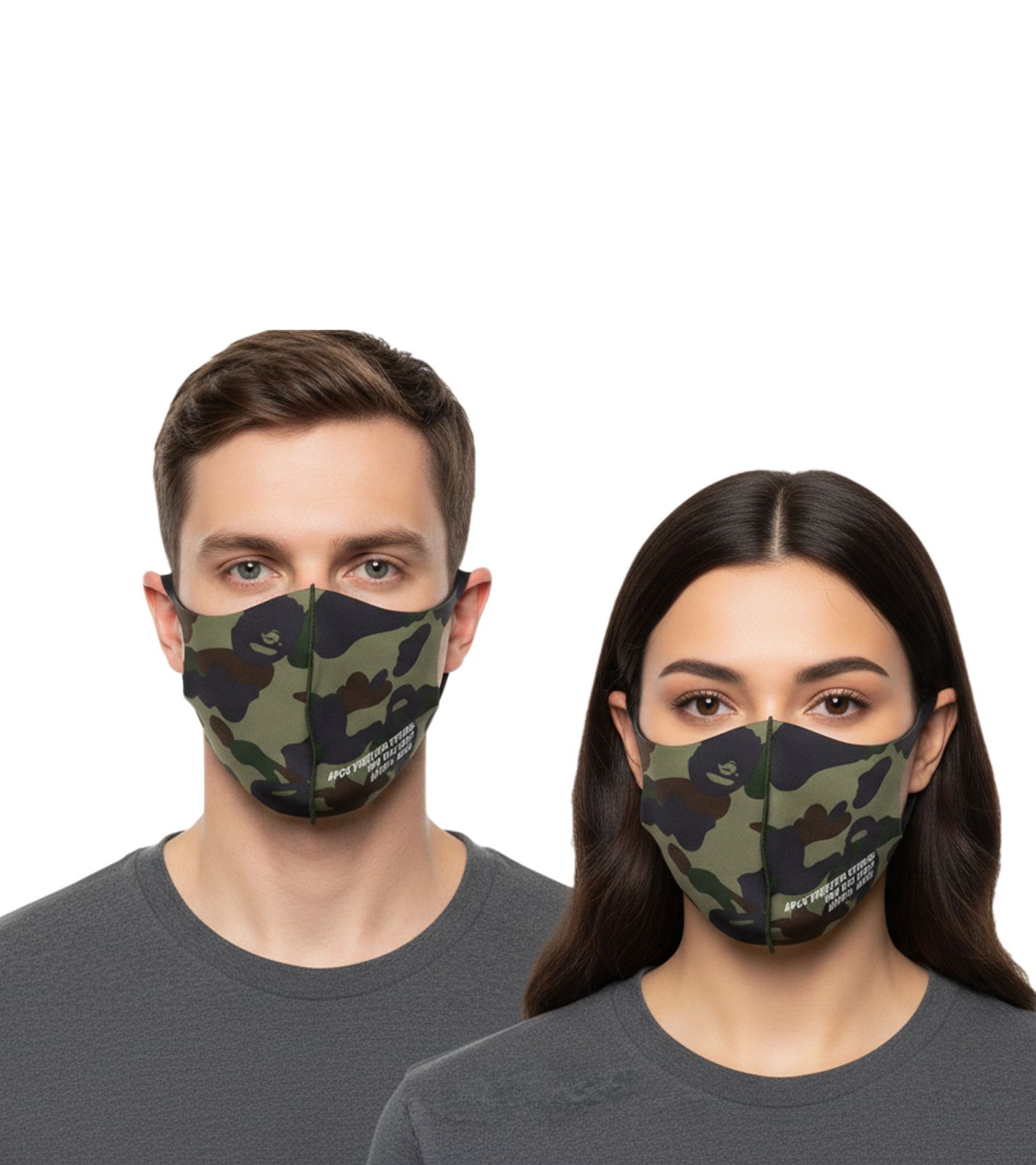 A Bathing Ape 1st Unisex Camouflage Streetwear Maske 3er-Packim Streetwear-Design camouflage
