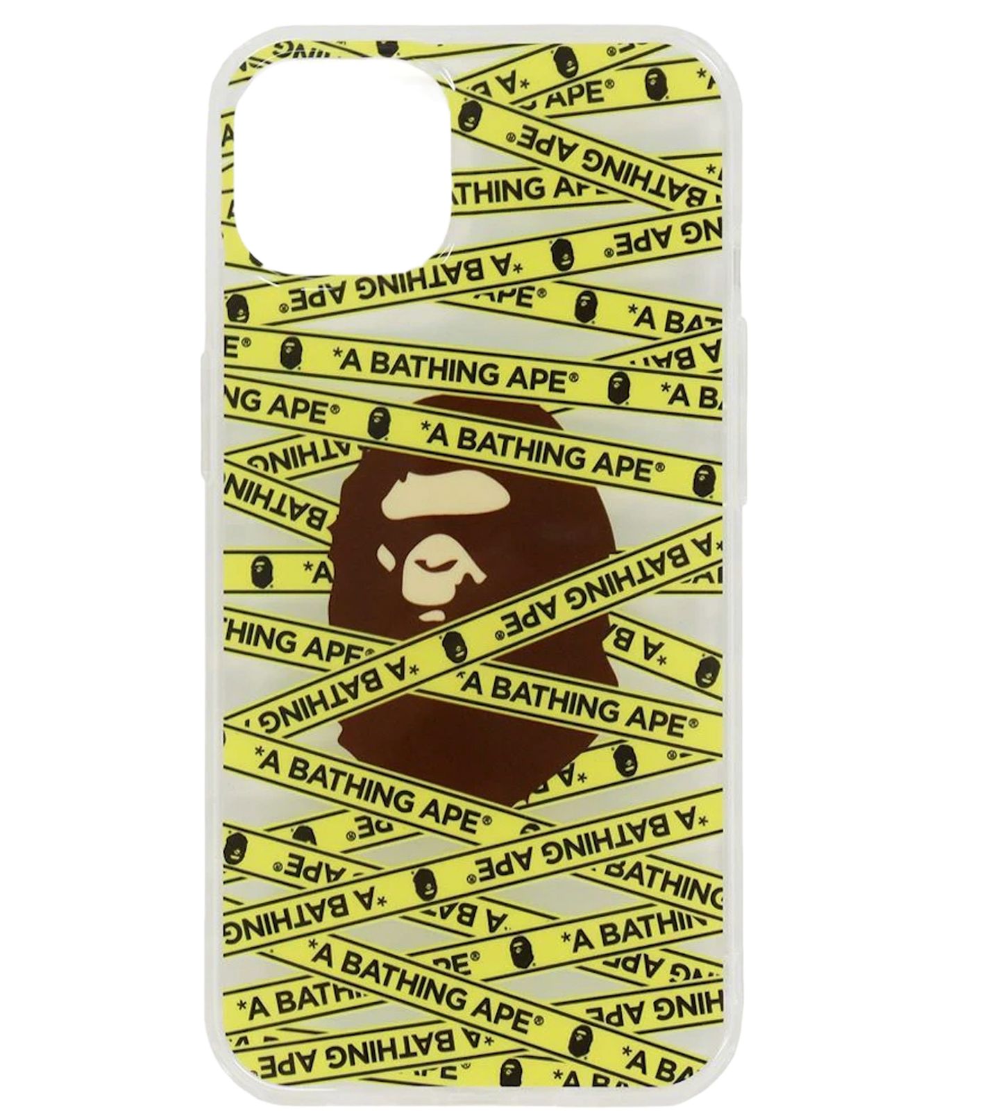 A Bathing Ape Unisex Tape Logo iPhone 13 Pro Clear Case Transparentes Schutzcover Handyhülle Gelb