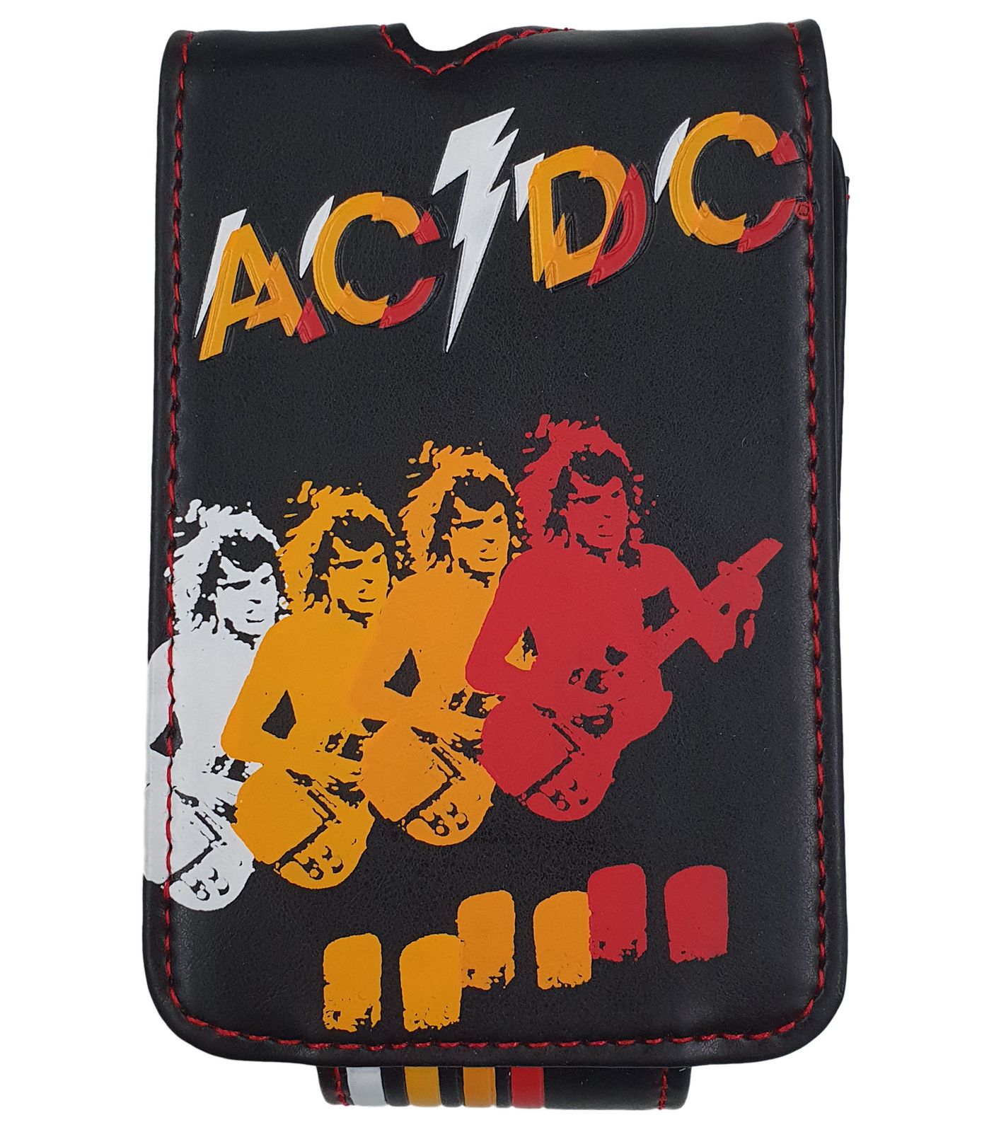 AC/DC MP3-Player-Hülle Hard-Rock-Band Schutz-Case mit Print und Prägung Musik-Player iPod-Player 11x7x1,5 cm Schwarz/Rot/Gelb/Weiß