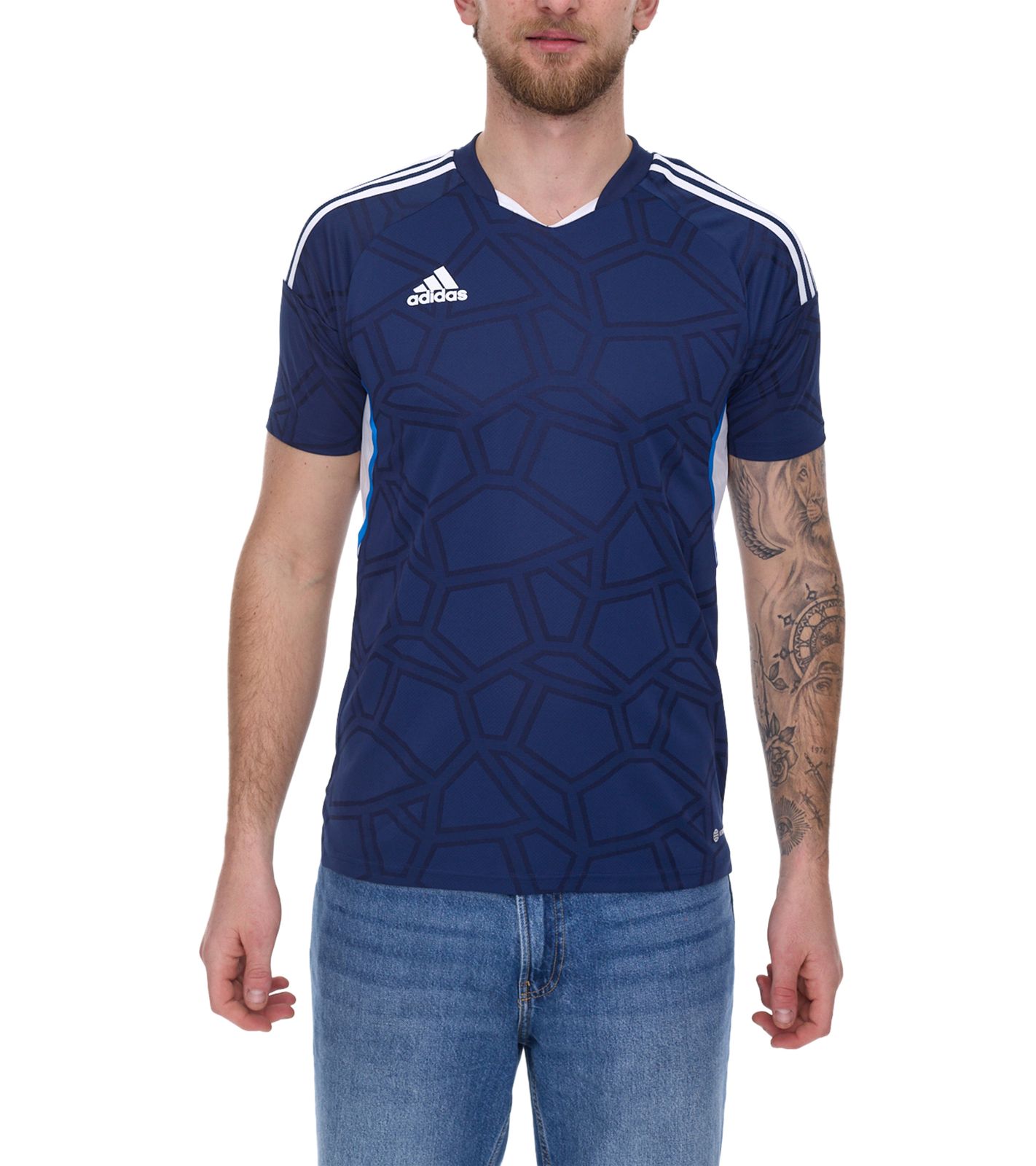 adidas Condivo 22 nachhaltiges Kurzarm-Trikot Herren mit AEROREADY Fußball-Shirt HA3512 Blau/Weiß