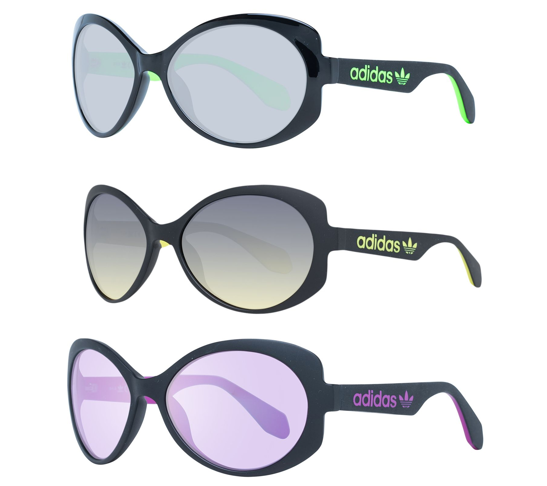 adidas Damen Sonnen-Brille mit verspiegelten Gläsern und schwarzen Bügeln Sommer-Brille Filterkategorie 2 EW354 Schwarz