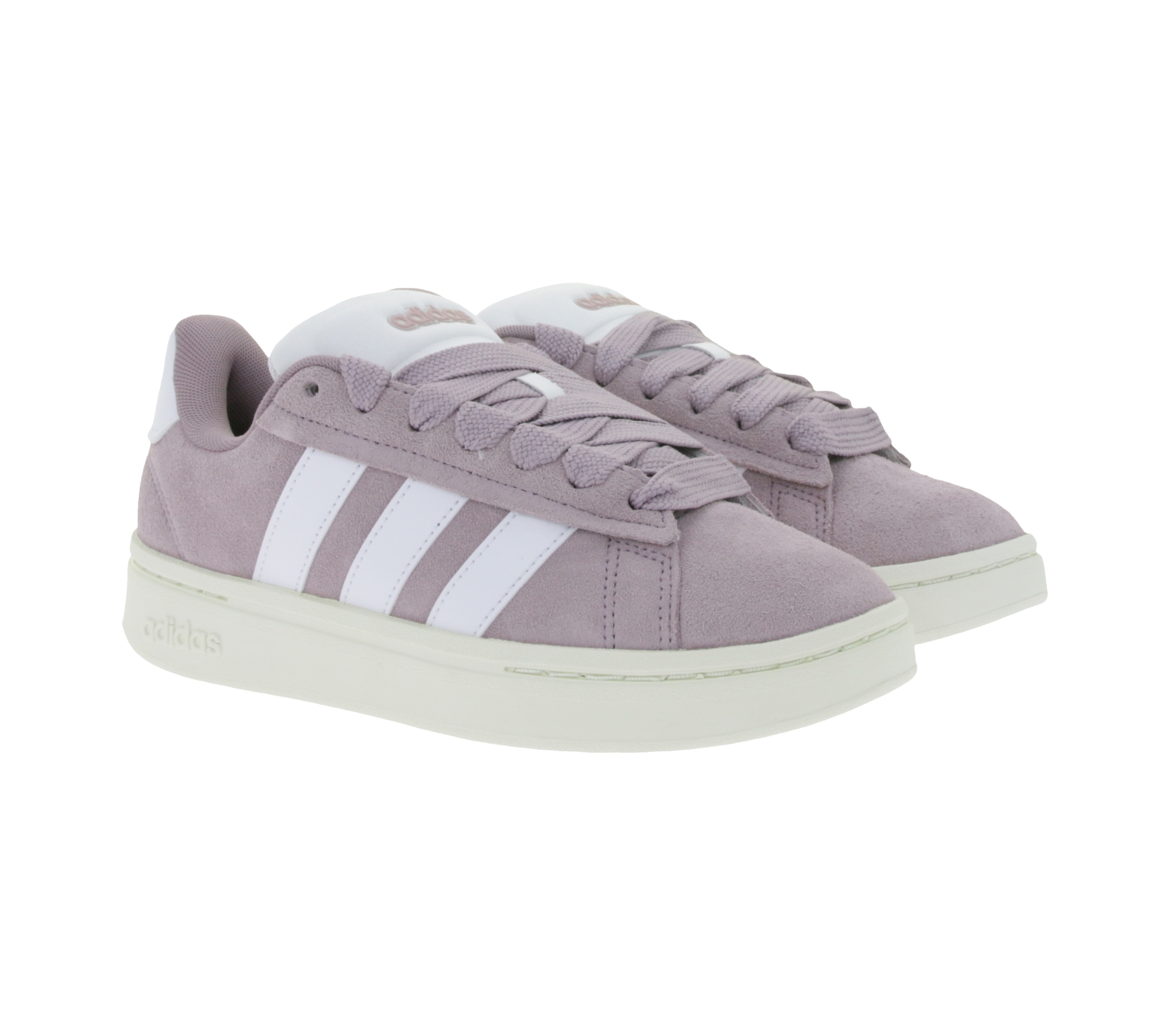 adidas Grand Court Alpha Damen Sneaker mit Cloudfoam-Technologie Freizeit-Schuhe Schnür-Schuhe IH3848 Lila/Weiß