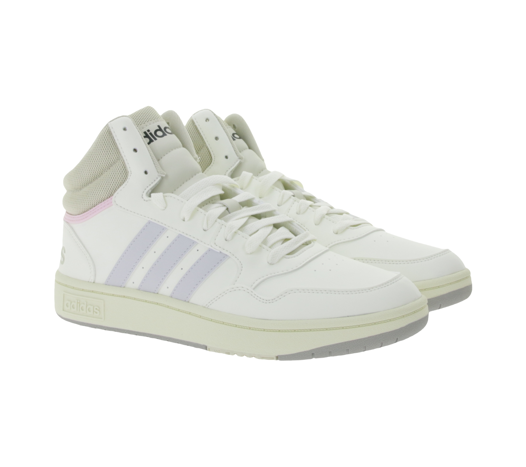adidas Hoops 3.0 Damen Mid-Sneaker Basketball-Schuhe im Vintage-Stil Schnür-Schuhe GZ4560 Weiß/Rosa