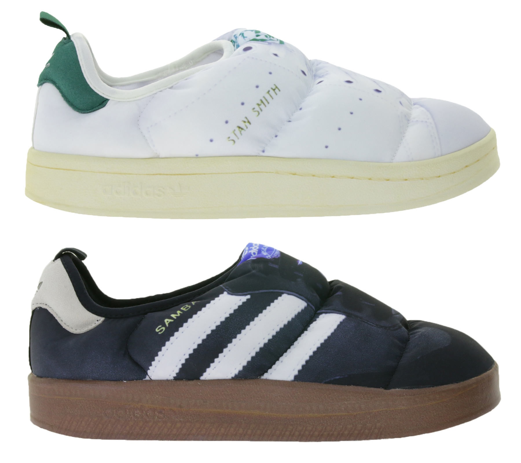 adidas Puffylette Unisex Schuhe mit PrimaLoft-Isolierung wasserabweisende Low Top Sneaker Samba oder Stan Smith Schwarz/Braun oder Weiß/Grün