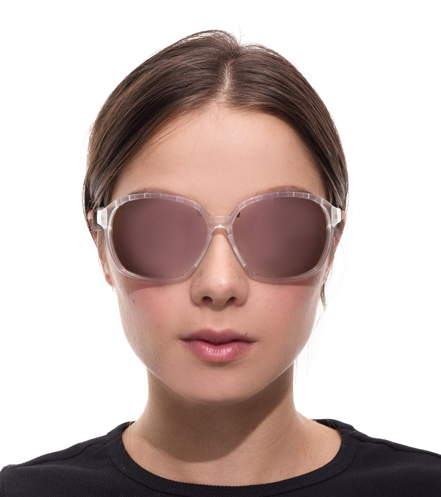 adidas Sport Damen Sonnen-Brille mit verspiegelten Kupfer/Braunen Gläsern und transparenten Bügeln Lauf-Brille SP0013 6226G Transparent