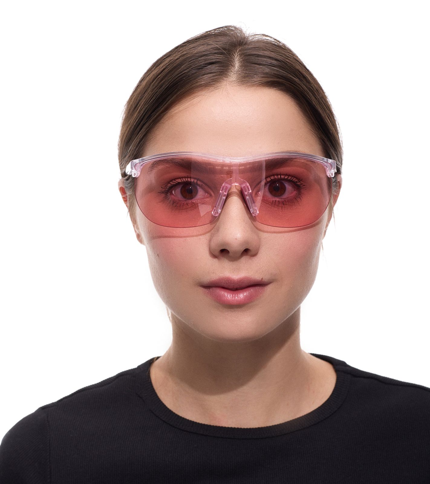 adidas sport Damen Sonnenbrille Radsport-Brille mit Rosa Gläsern Lauf-Sonnenbrillen Filterkategorie 1 Urlaubs-Brille SP0003 0027S Transparent
