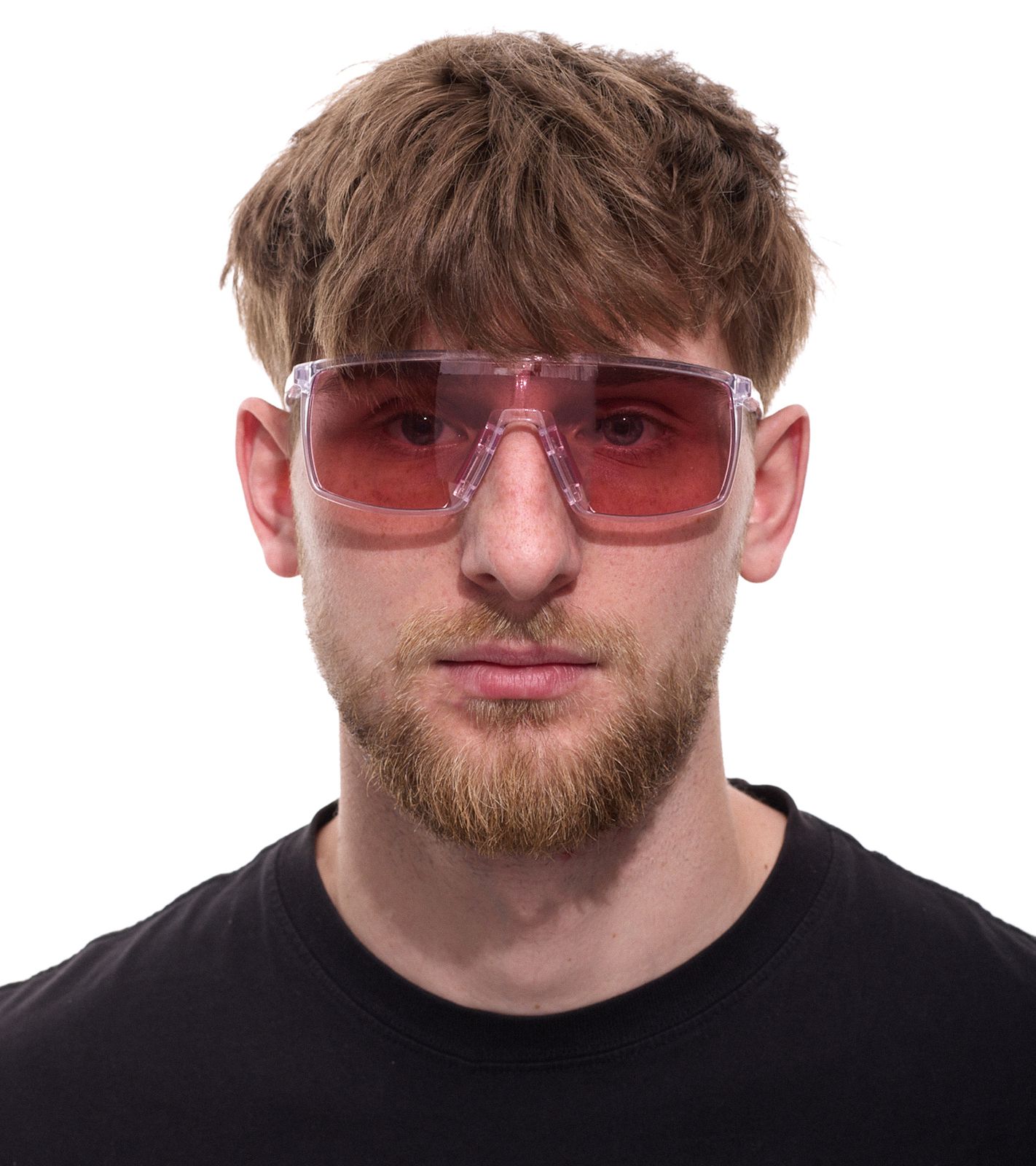 adidas sport Herren Sonnenbrille mit Rosa Gläsern Brille zum Joggen UVA & UVB Schutz Filterkategorie 1 Lauf-Brille SP0004 0027S Transparent