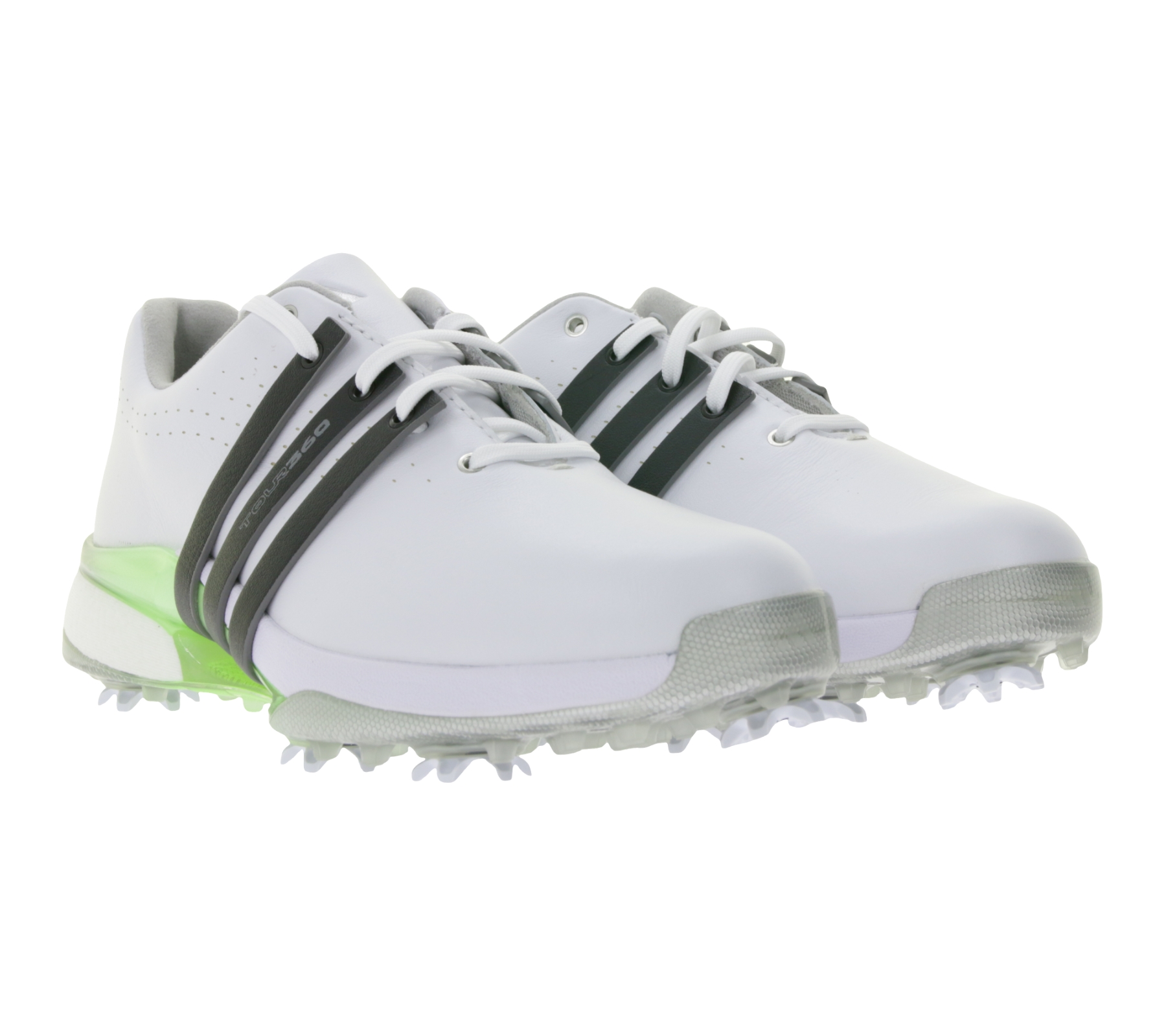 adidas Tour360 24 Damen Golf-Schuhe mit Torsion-Bridge Sport-Schuhe mit Lightstrike-Dämpfung und Boost-Ferse IF0259 Weiß/Schwarz/Grün