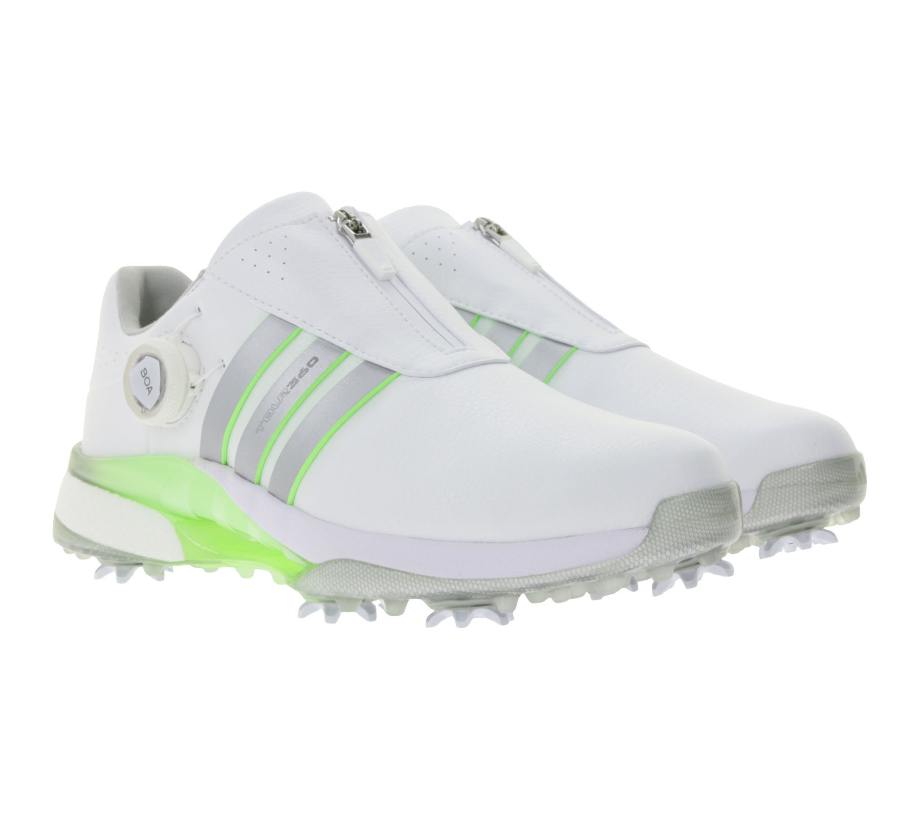 adidas Tour360 24 Damen Golf-Schuhe mit Torsion-Bridge Sport-Schuhe mit Lightstrike-Dämpfung und Boost-Ferse IF0264 Weiß/Grün
