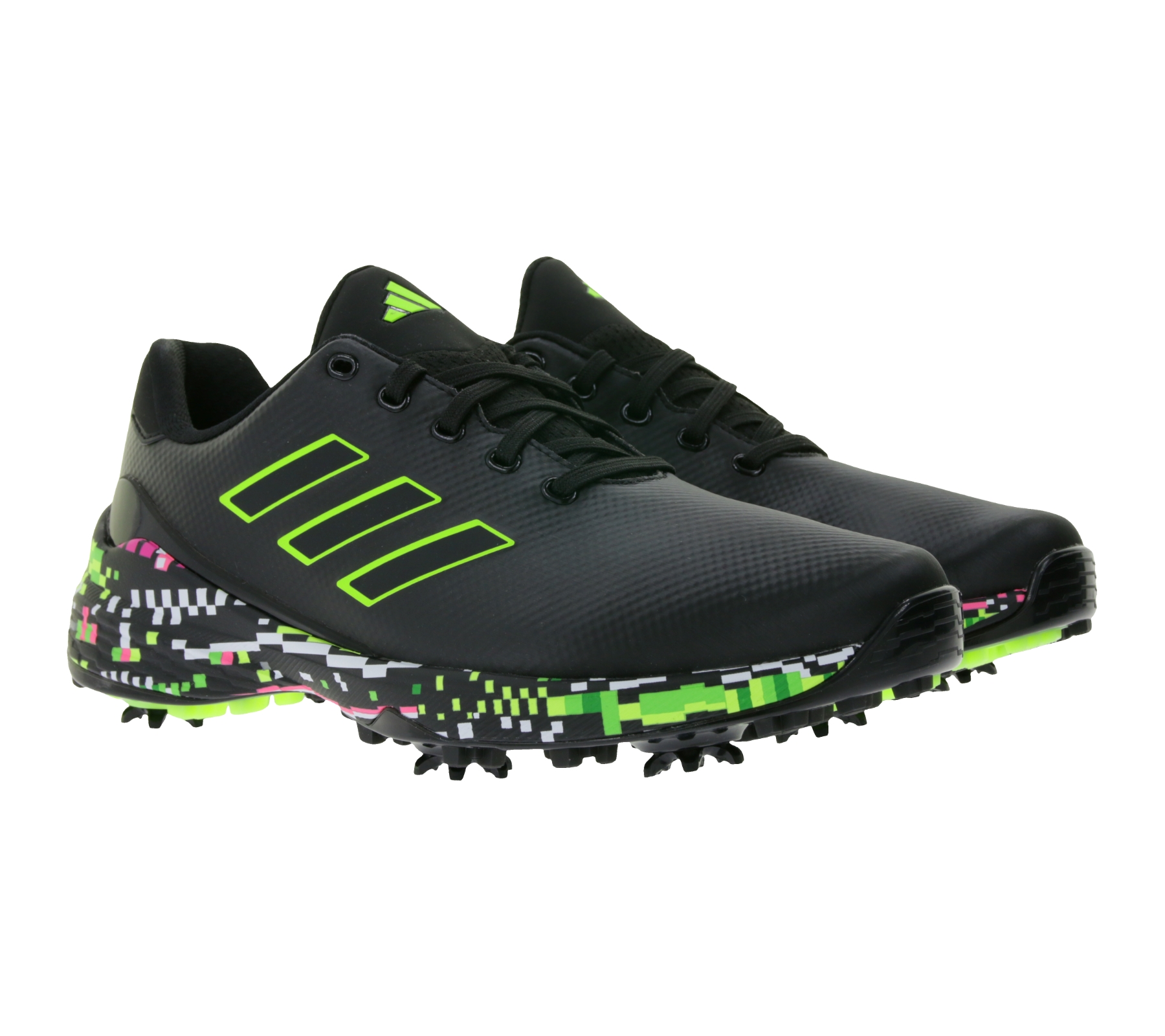adidas ZG23 nachhaltige Damen Golf-Schuhe mit Lightstrike-Dämpfung Sport-Schuhe mit austauschbaren Cleats IE2140 Schwarz/Grün