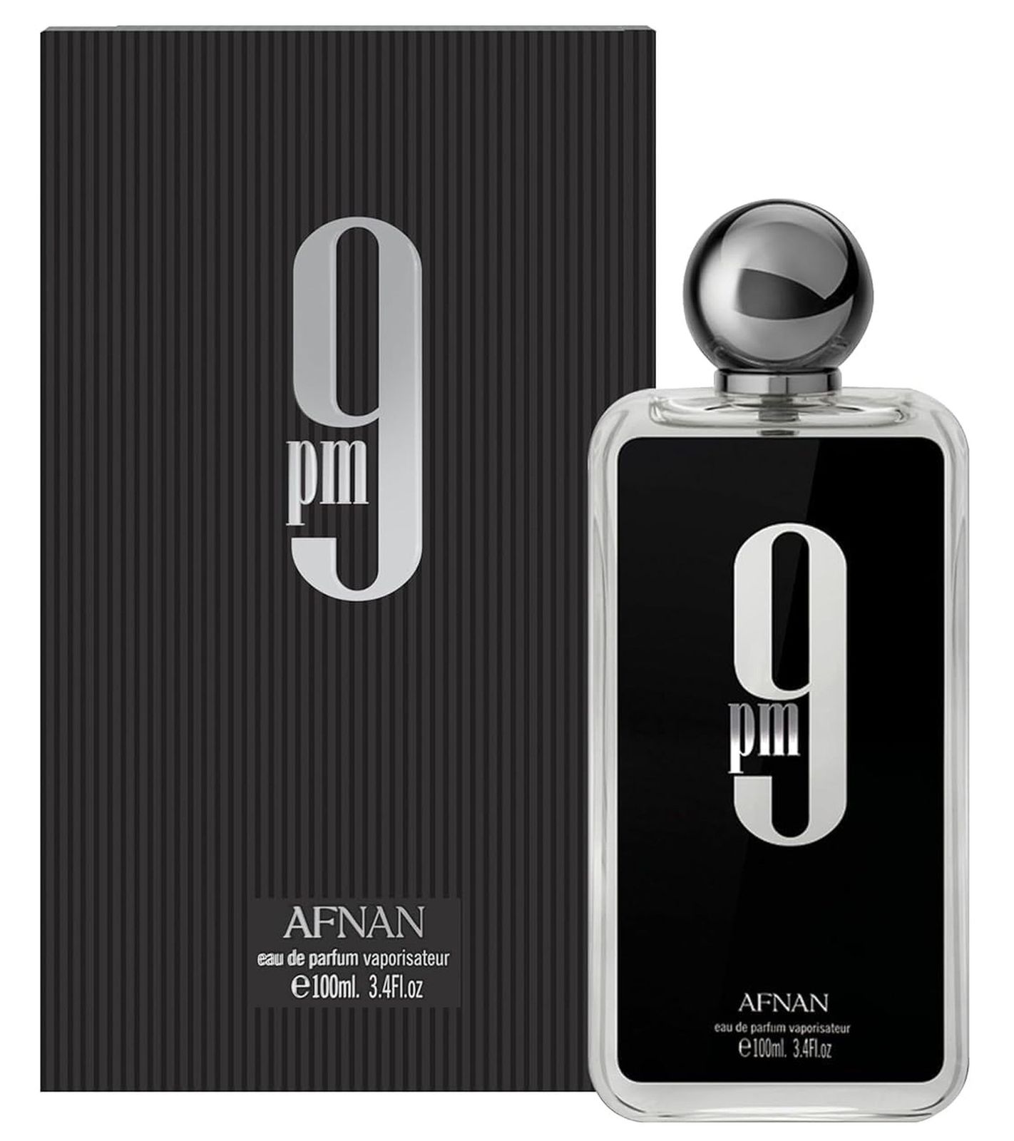 AFNAN 9 PM Herren Eau de Parfum orientalisch-vanilliger Körper-Duft Parfüm 100ml Schwarz