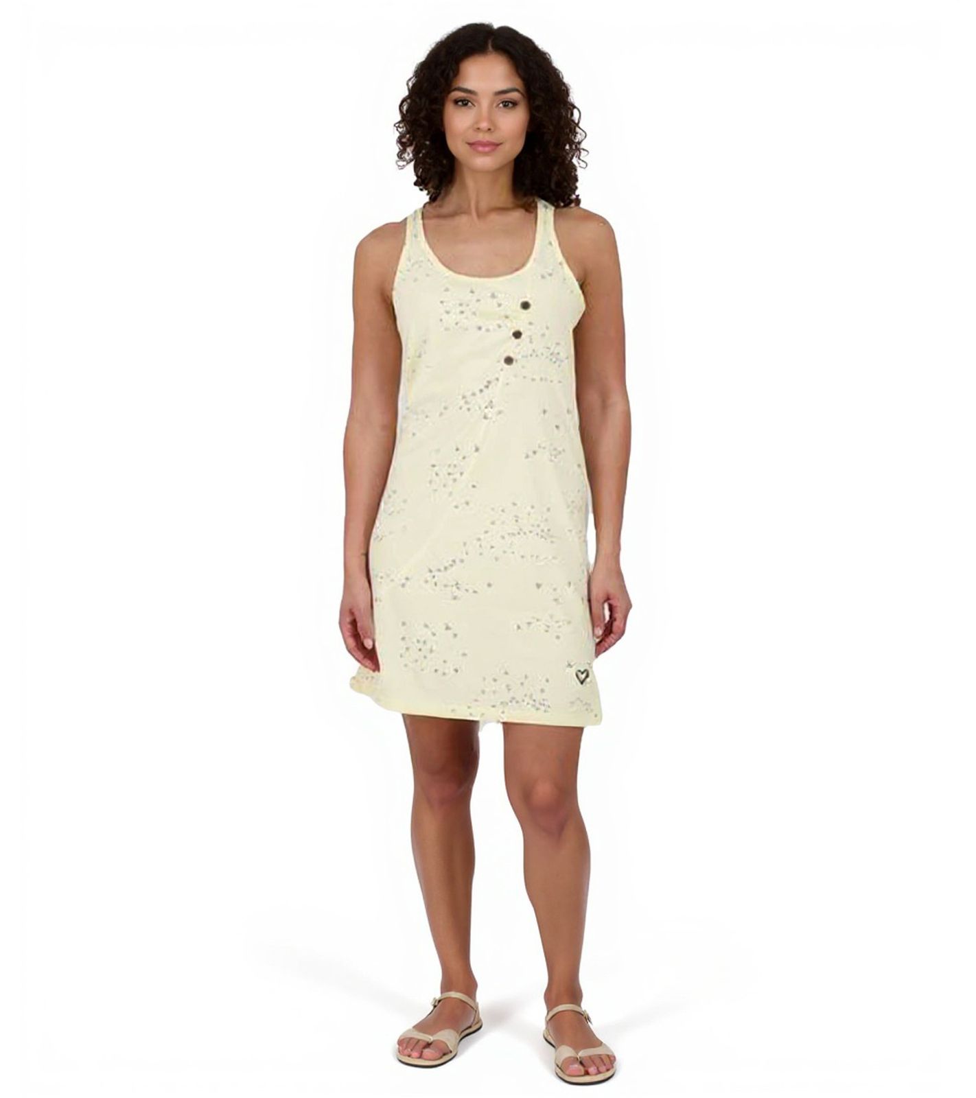 ALIFE AND KICKIN CamyAK B Damen Mini-Kleid Baumwoll-Kleid mit Vögeln Sommer-Kleid 97916922 Butter-Beige