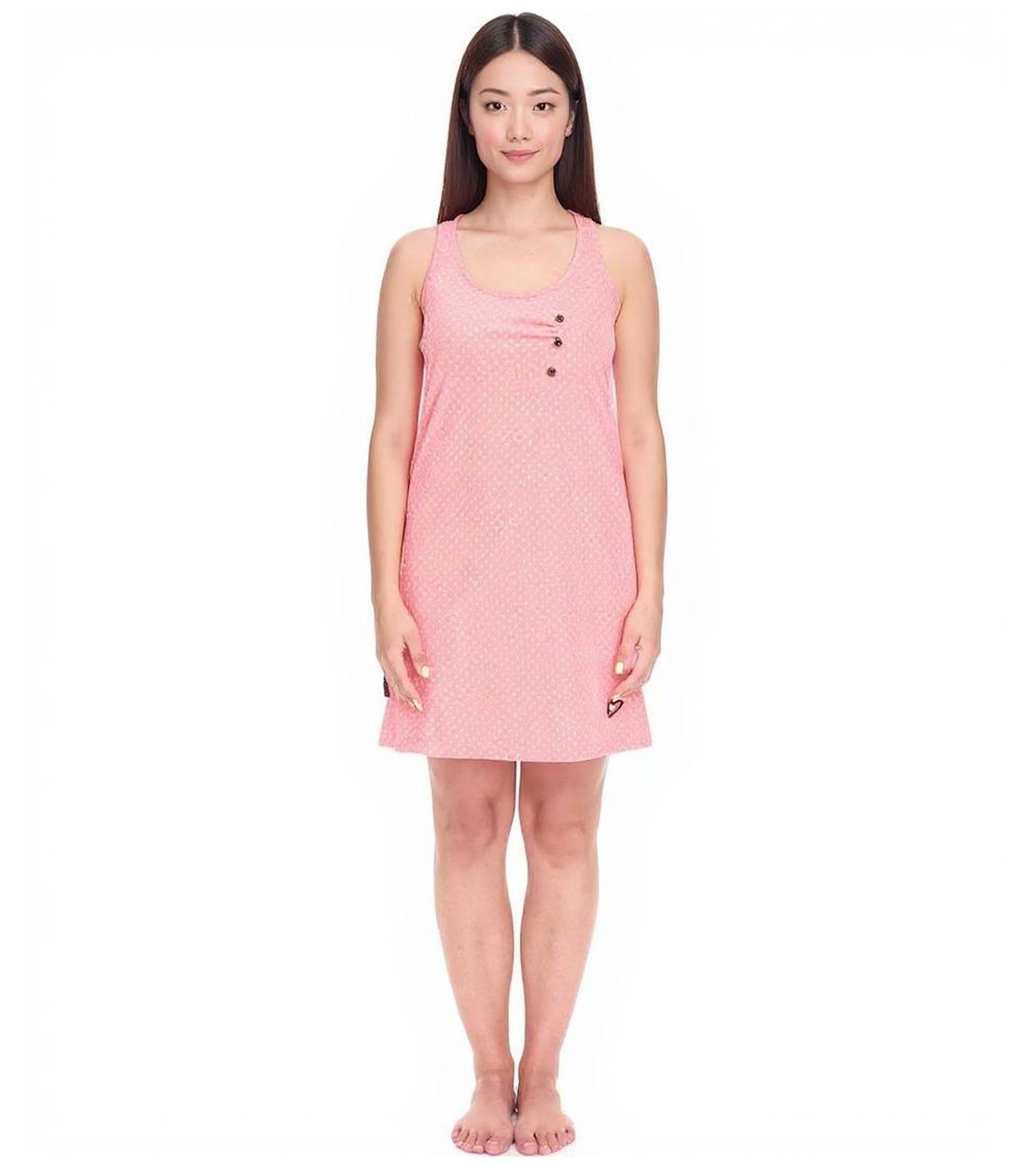 ALIFE AND KICKIN CamyAK B Damen Mini-Kleid gepunktetes Baumwoll-Kleid Sommer-Kleid 70366455 Rosa