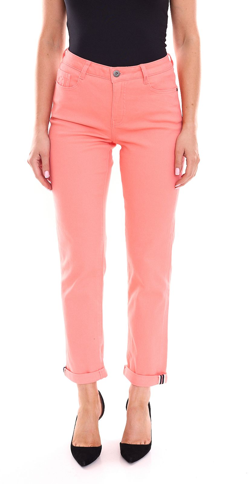 Alife and Kickin Damen Baumwoll-Hose im 5-Pocket-Style Denim-Hose 60671419 Rosa
