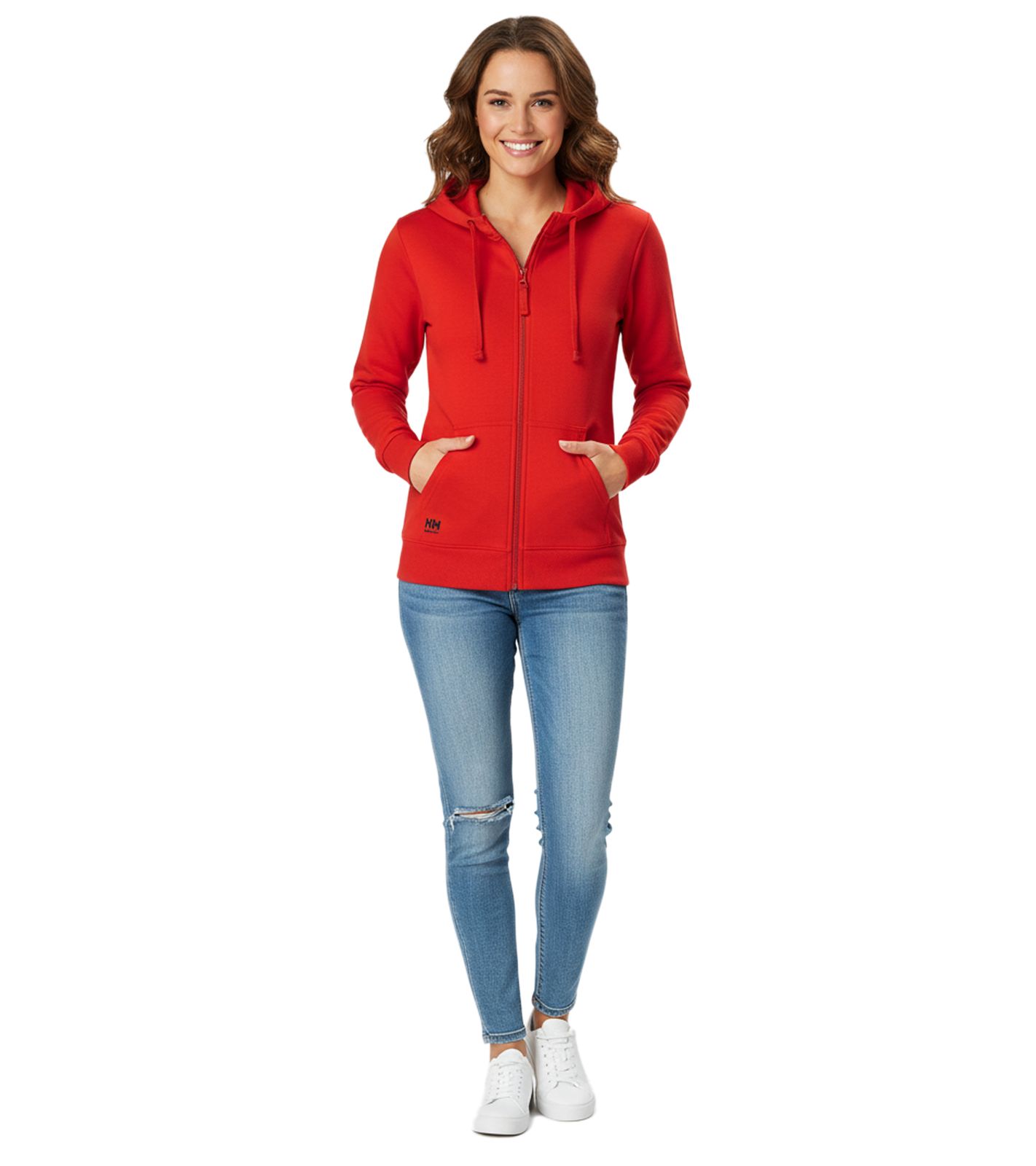 alltagstaugliche Helly Hansen Damen Sweat-Jacke mit Kapuze Zip-Hoodie mit Taschen 280 g/m² 79217_220 Rot