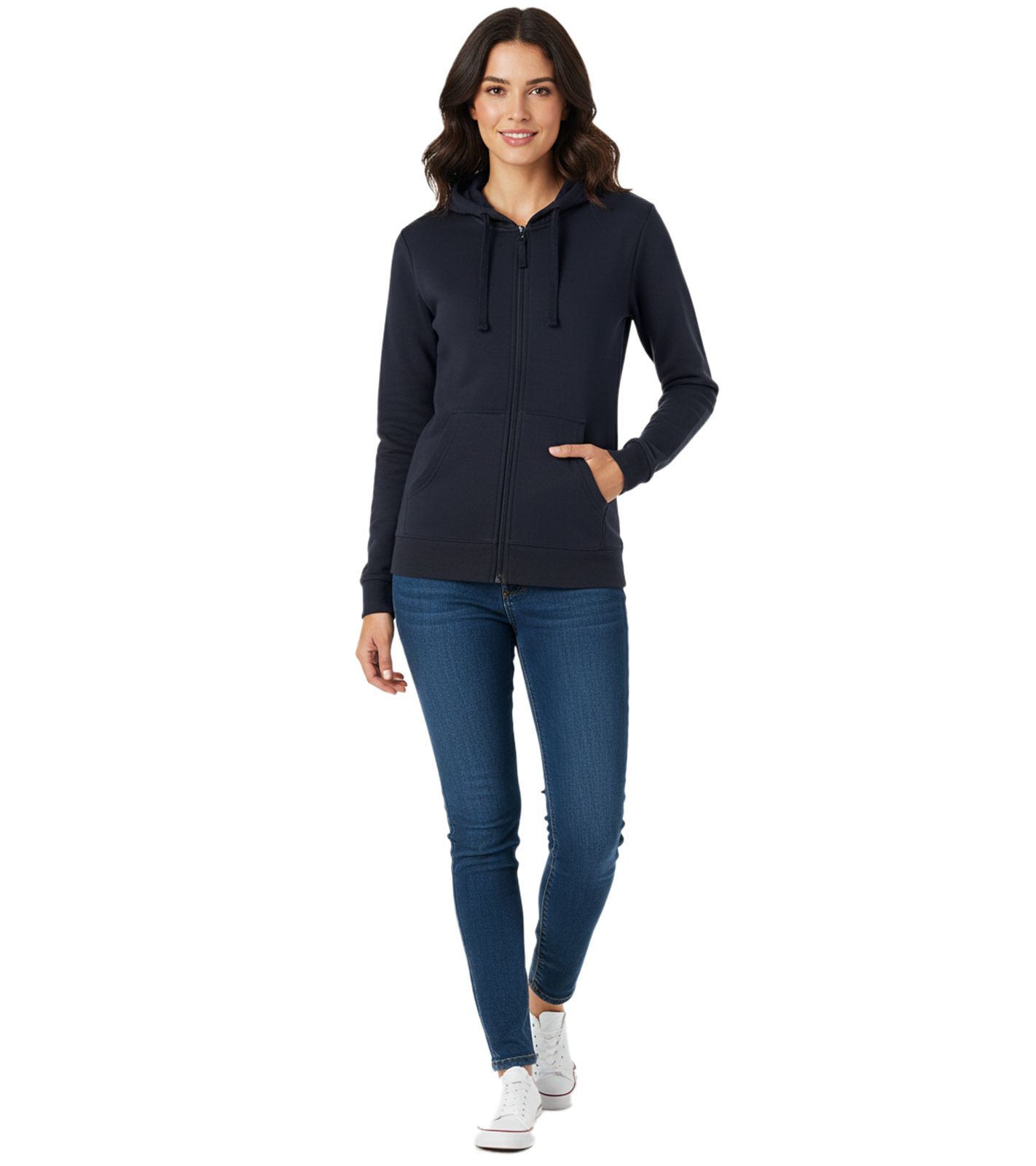 alltagstaugliche Helly Hansen Damen Sweat-Jacke mit Kapuze Zip-Hoodie mit Taschen 280 g/m² 79217_590 Navy-Blau