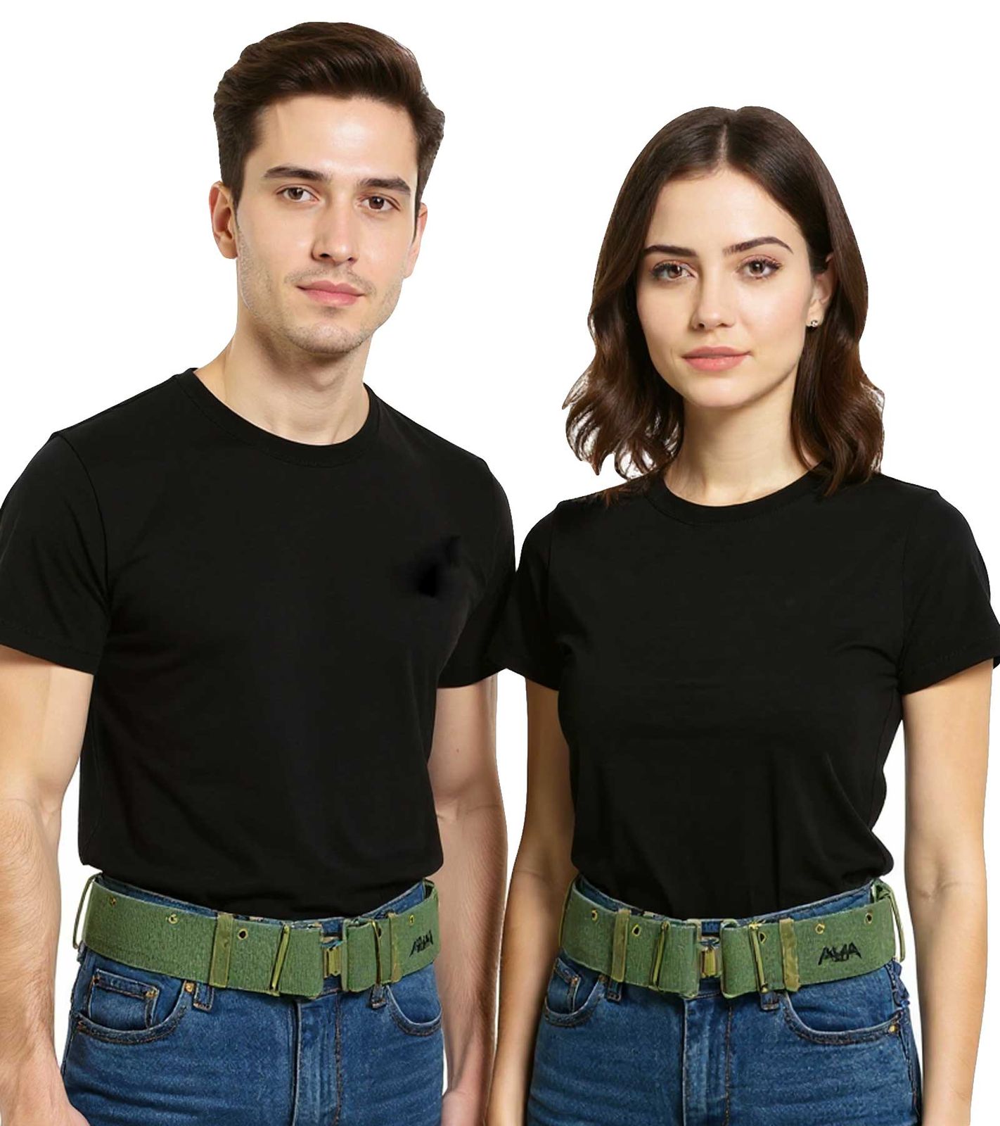 ANGELS & AIRWAVES Stoff-Gürtel der Rock-Band für Damen und Herren Einheitsgröße 109cm im militärischen Stil Freizeit-Gürtel BT107924ANG Khaki
