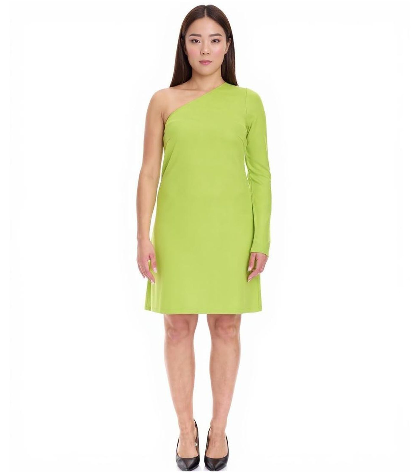 Aniston CASUAL Damen Sommer-Kleid modisches One-Shoulder-Kleid Mini-Kleid 71366612 Grün