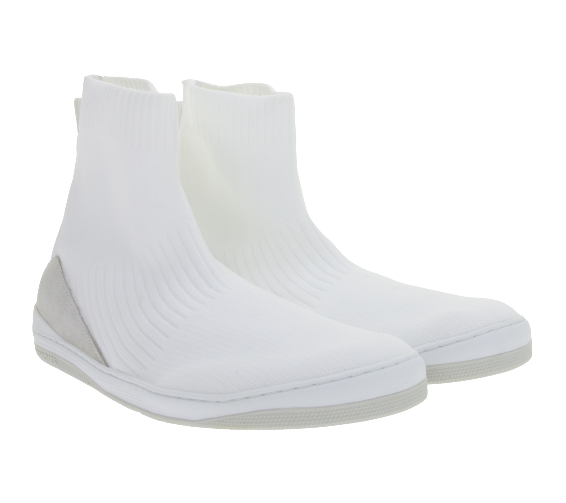 anpassende GROUNDIES Barfußschuhe Kobe Damen High-Top Sneaker mit TrueSense Sohle Schlupf-Schuhe GND-180261-02 Weiß