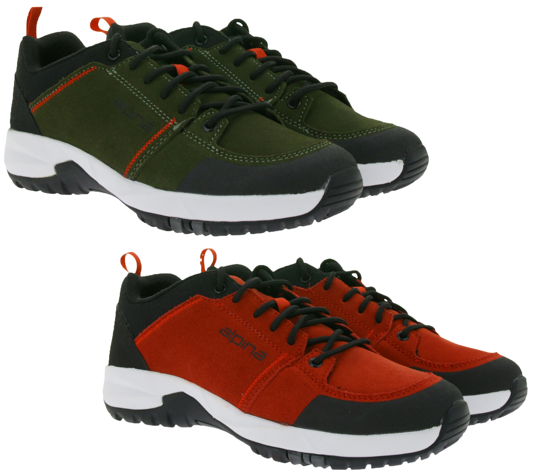 Atmungsaktiver ALPINA Opal Damen Trekking-Schuhe Wander-Sneaker Outdoor-Schuhe 627G Rot/Schwarz oder Olivgrün/Schwarz