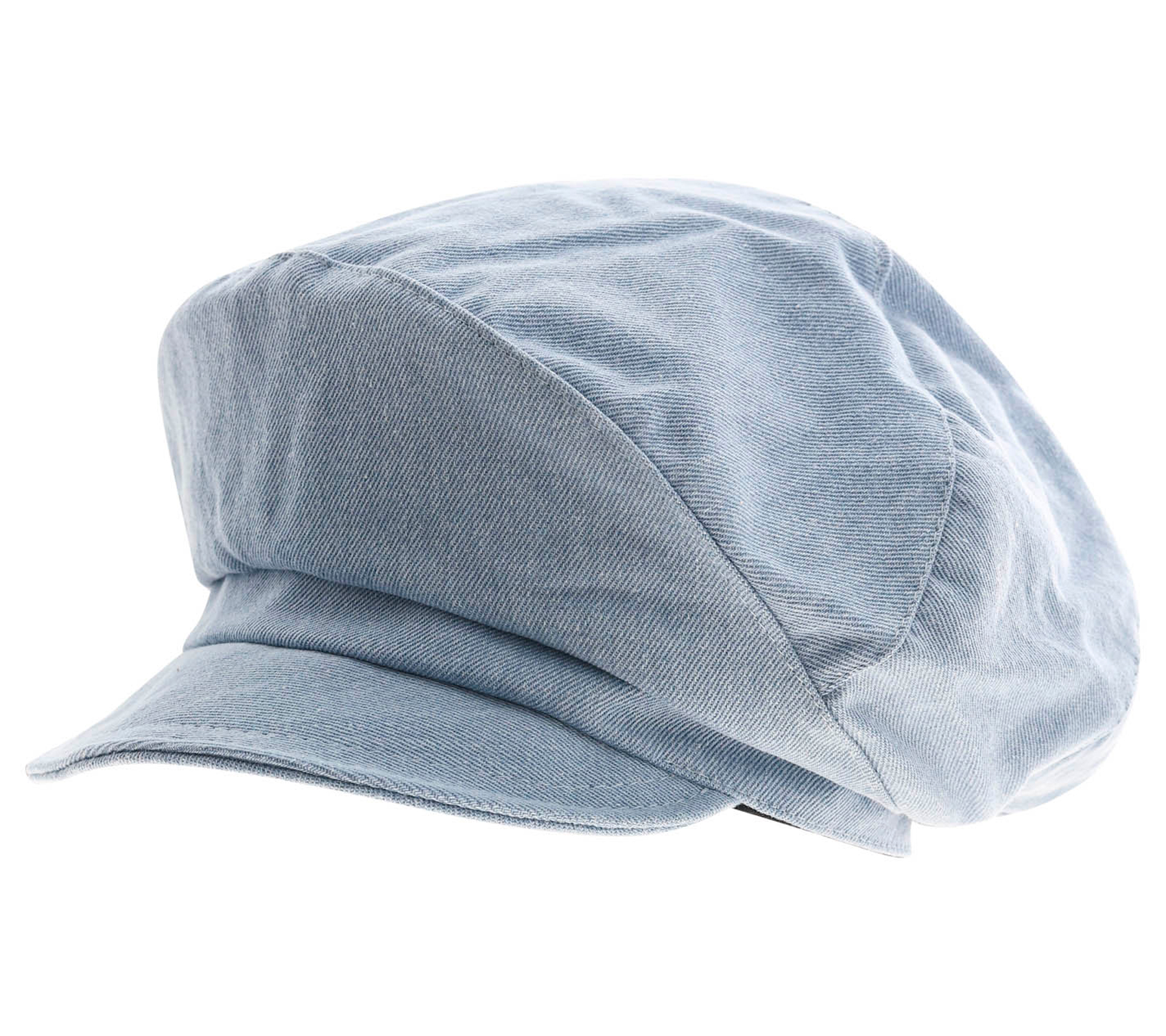 Baker-Boy-Mütze im Jeans-Style Ballon-Mütze Kopfbedeckung Sommer-Cap Schirm-Mütze 4606M K248139 Hell-Blau
