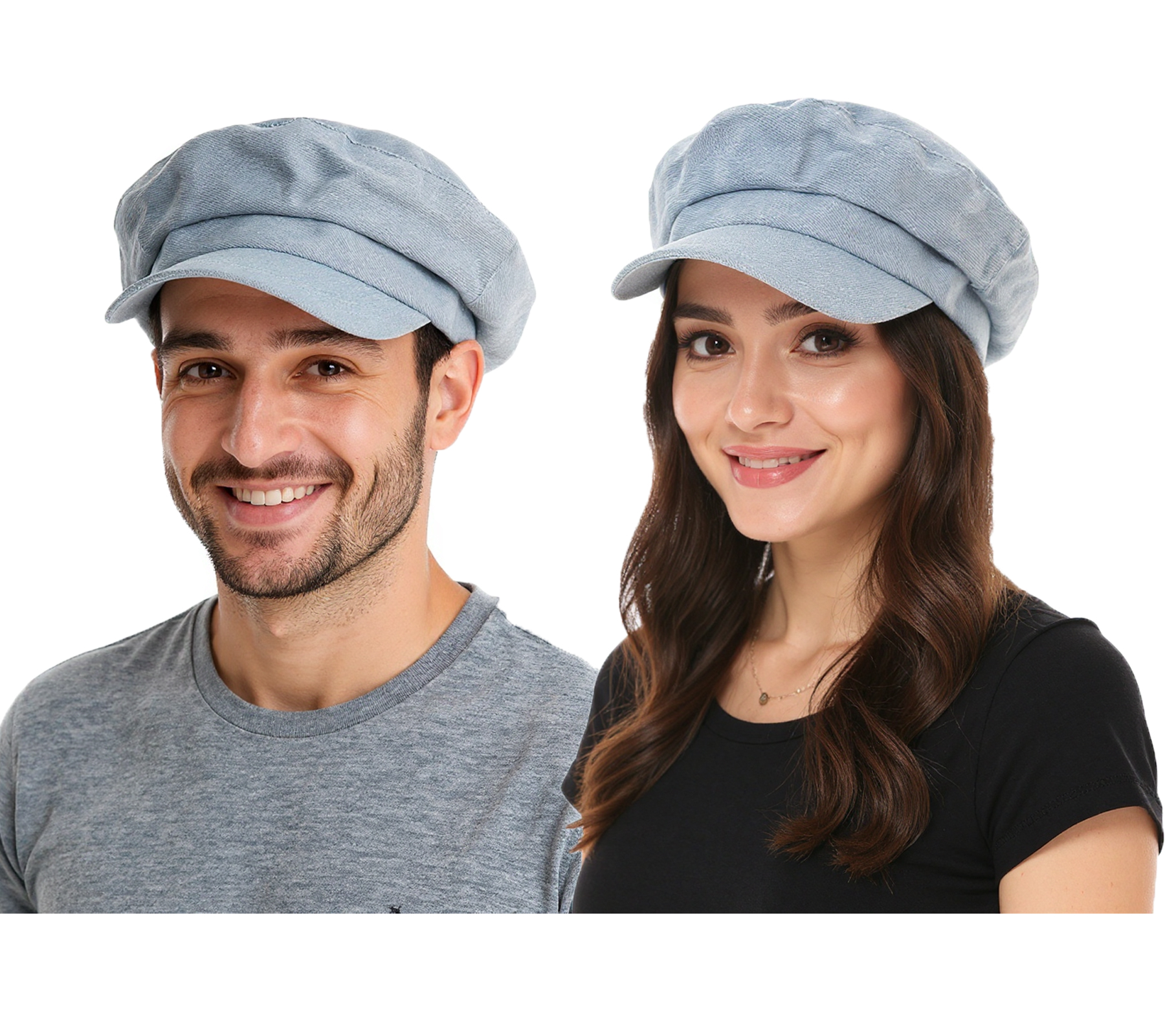 Ballon-Mütze im Jeans-Style Schirm-Mütze Baker-Boy-Mütze Kopfbedeckung Sommer-Cap 4606M K248136 Blau