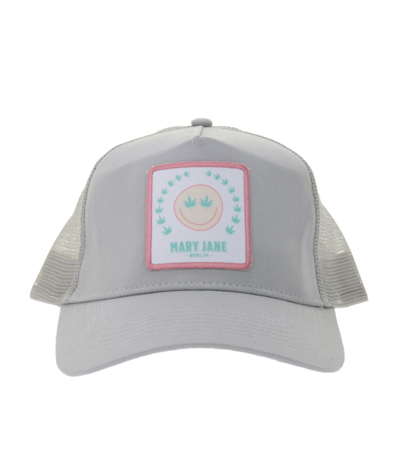 Beechfield Baseball-Cap Baumwoll-Cap mit „MARY JANE BERLIN“ Stickerei Trucker-Cap Mütze Grau