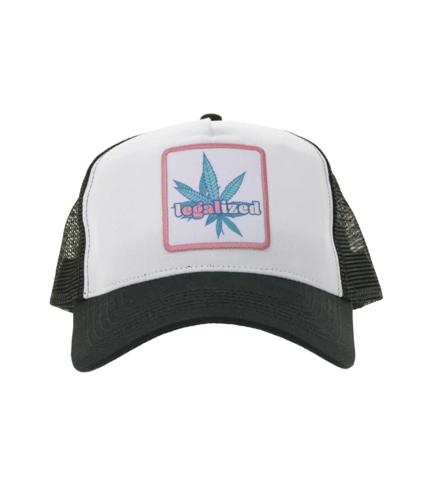 Beechfield Trucker-Cap Baumwoll-Cap mit „LEGALIZED“ Stickerei Trucker-Cap Mütze Baseball-Cap Schwarz/weiß