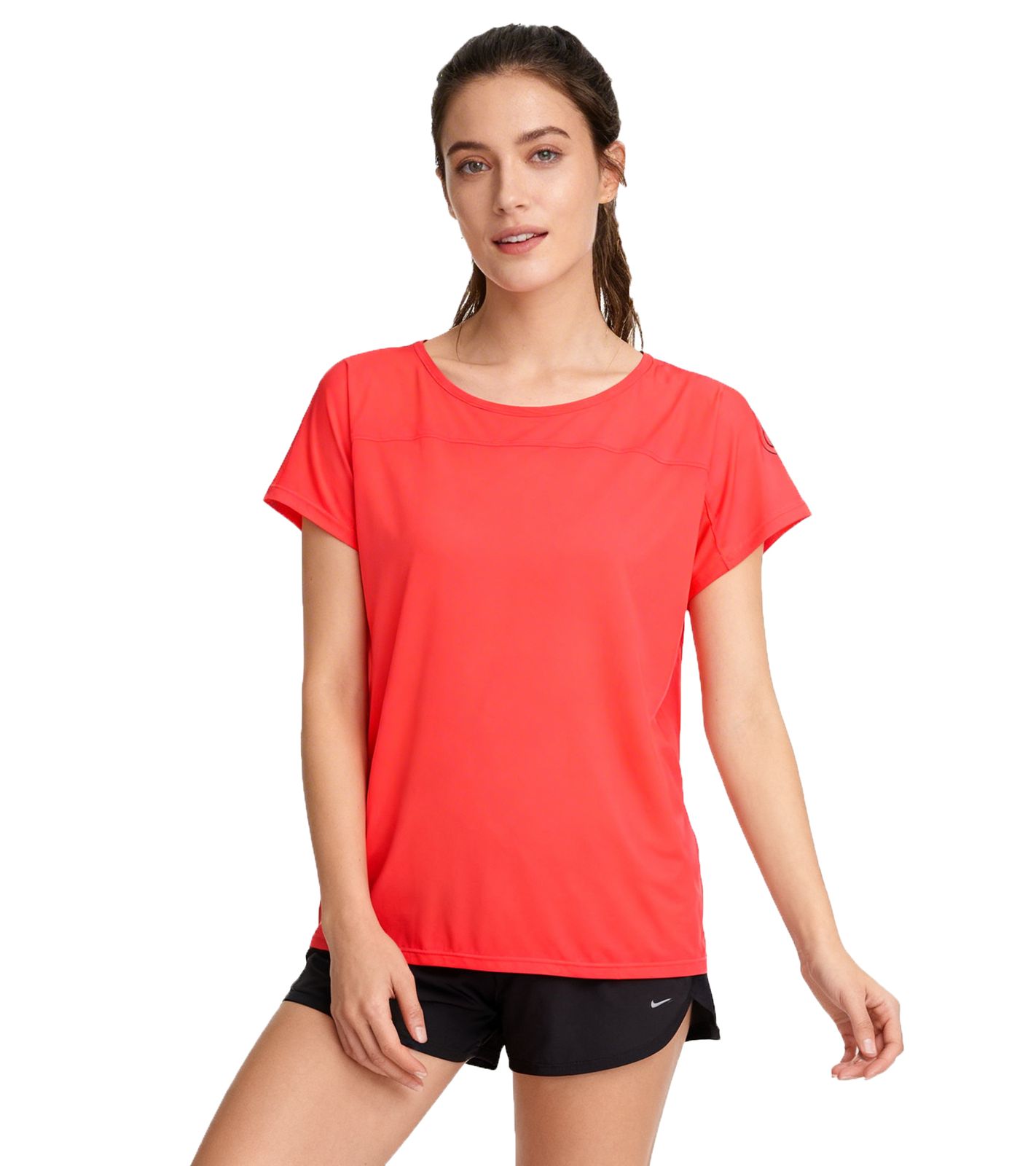 Bench Damen Sport-Shirt atmungsaktives Lauf-Shirt mit Logo-Schriftzug am Rücken PK11423 Neonrot