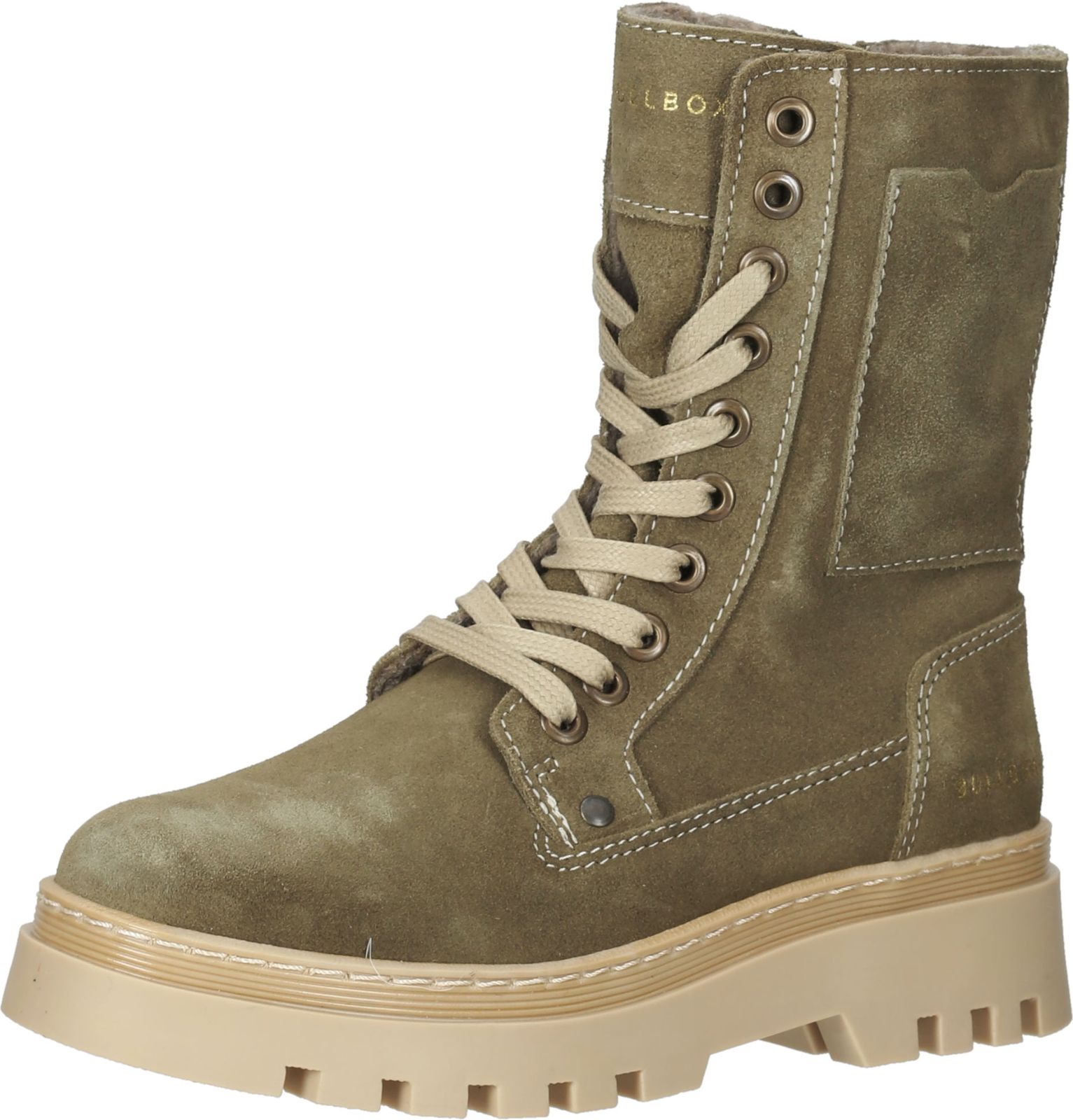 Bequeme BULLBOXER Stiefel Schnürschuhe für Mädchen ALJ500E6C AVOCK Grün