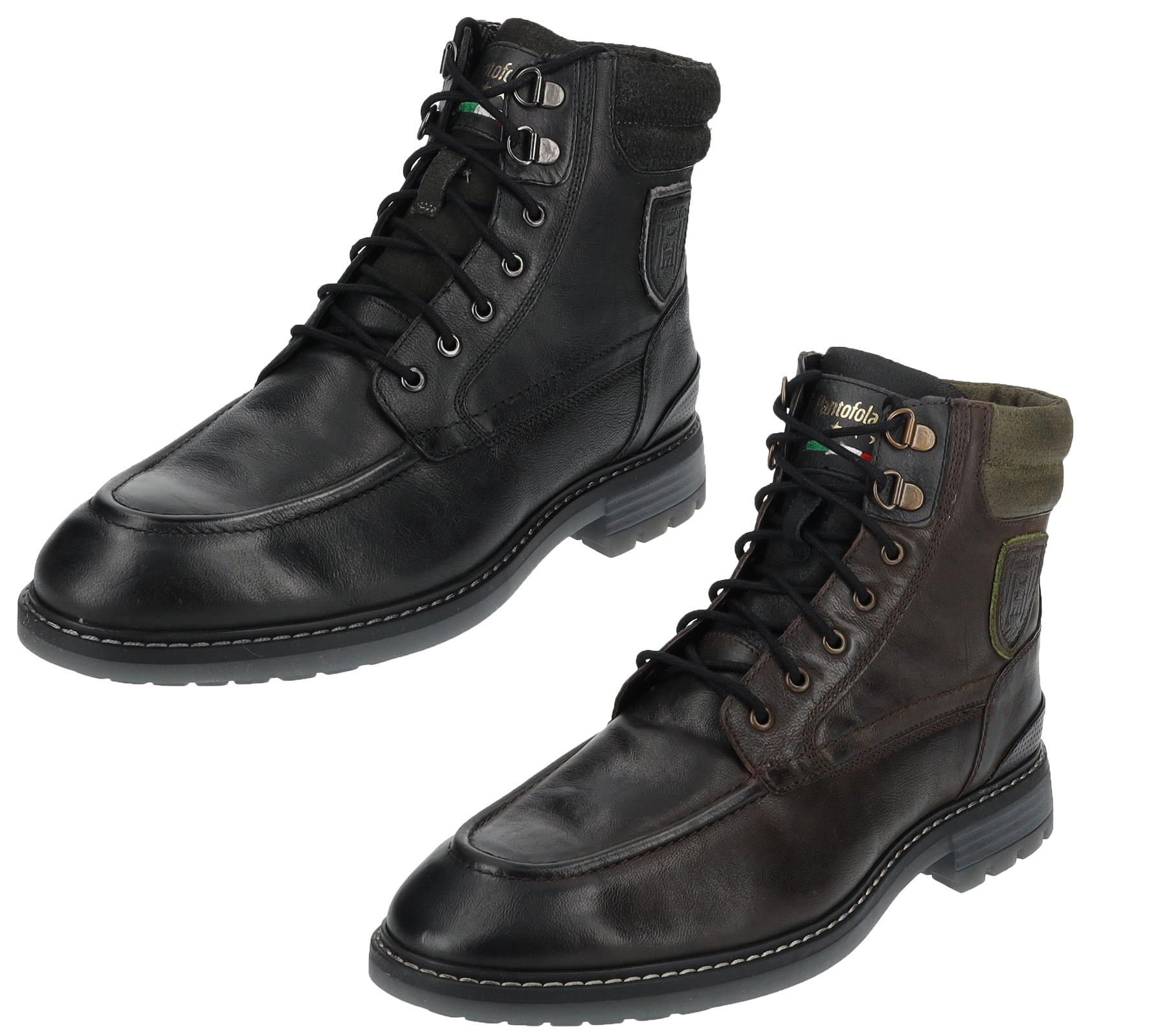 Bequeme Pantofola d´Oro Stiefelette Echtleder Schnürschuhe für Herren 10233053 Schwarz oder Braun