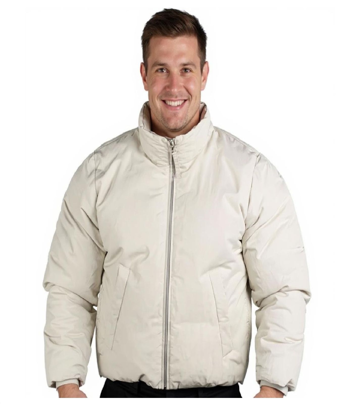Berner Kühl Herren Puffer-Jacke Winter-Jacke mit Stehkragen Outdoor-Jacke Hell-Grau
