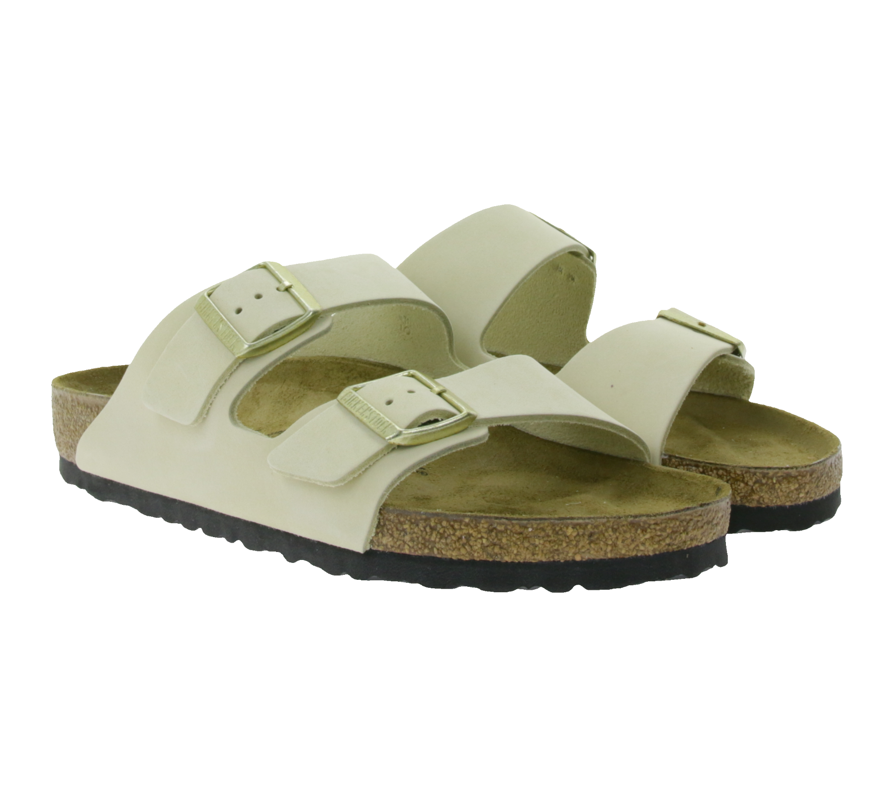 BIRKENSTOCK Arizona Damen moderne Pantoletten Made in Germany Sommer-Schuhe Haus-Schuhe coole Schlappen aus Leder Normale Weite 1026637 Beige