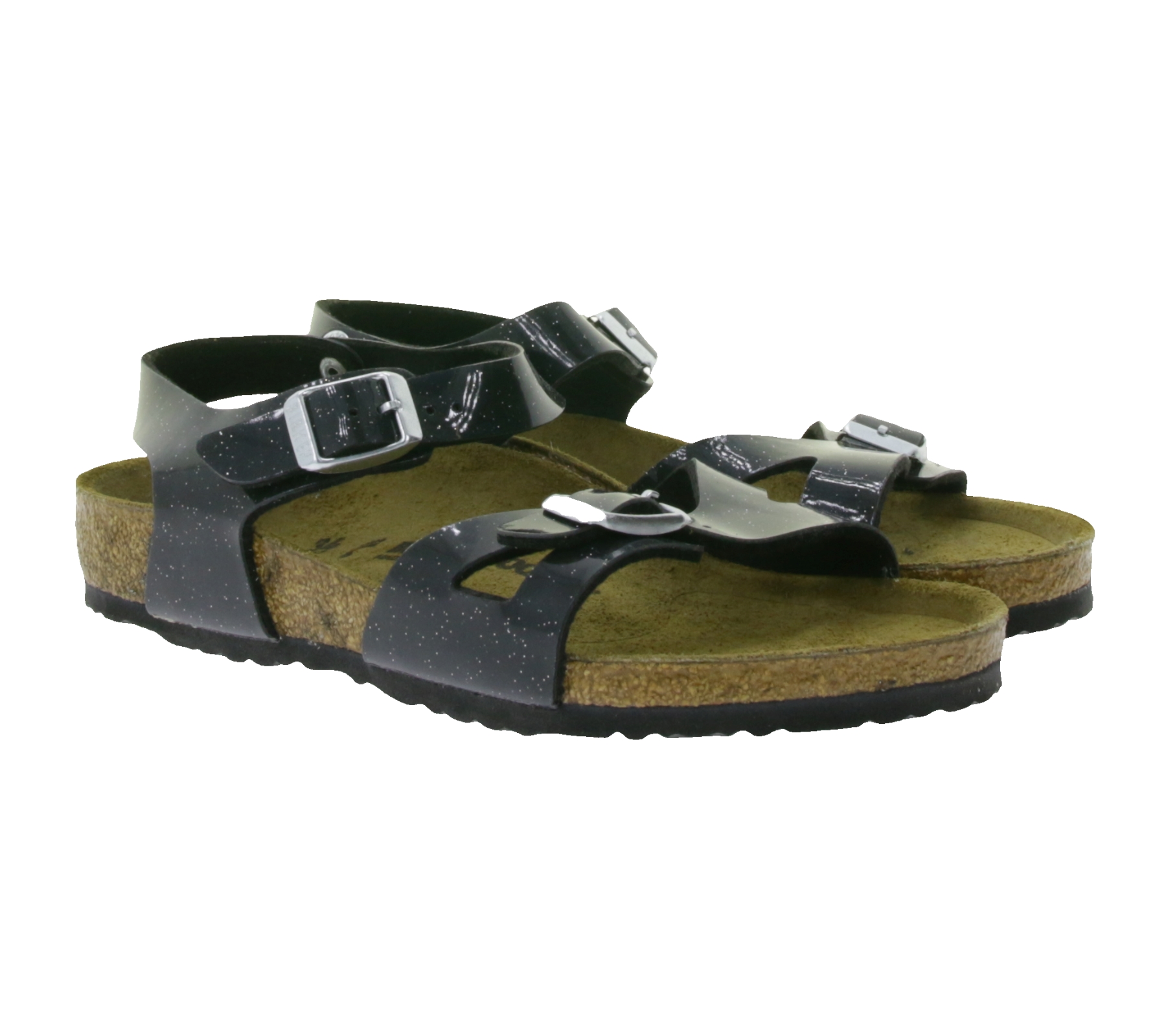 BIRKENSTOCK Rio Kinder moderne Pantoletten Made in Germany Sommer-Schuhe coole Schlappen Schmale Weite 1003237 Schwarz