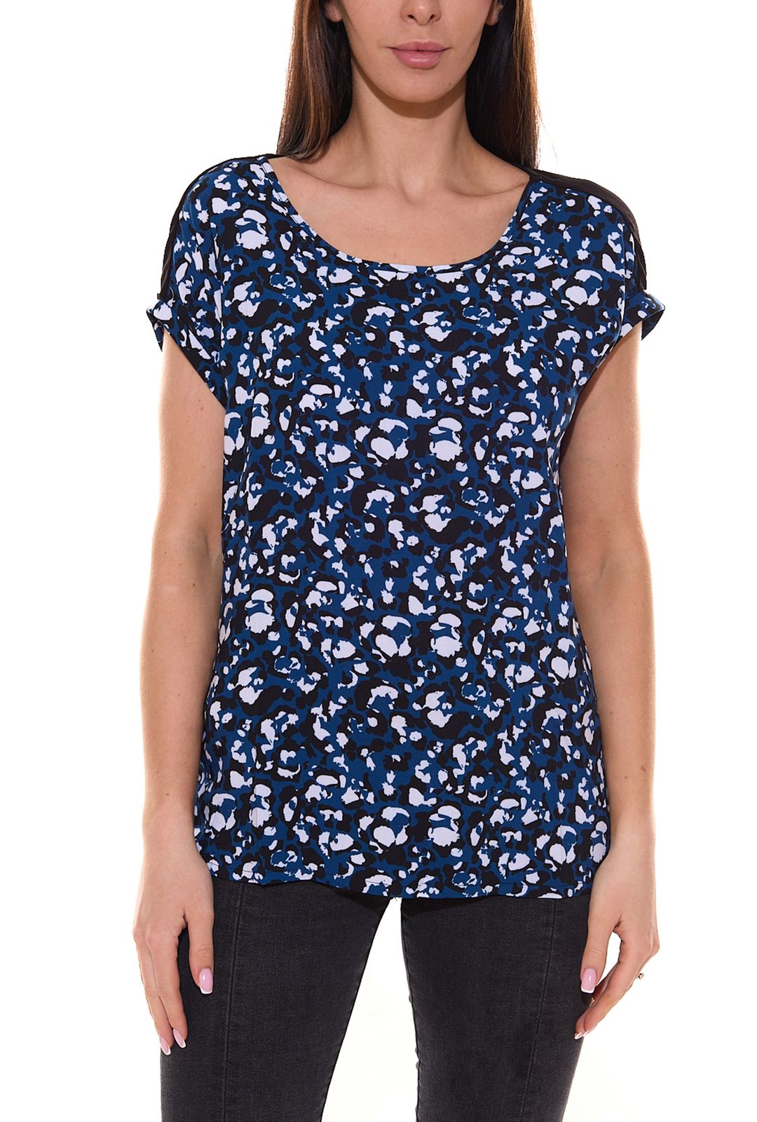 BOYSEN´S Damen Shirtbluse luftiges Sommer-Shirt mit schlichtem Rücken 96935859 Blau