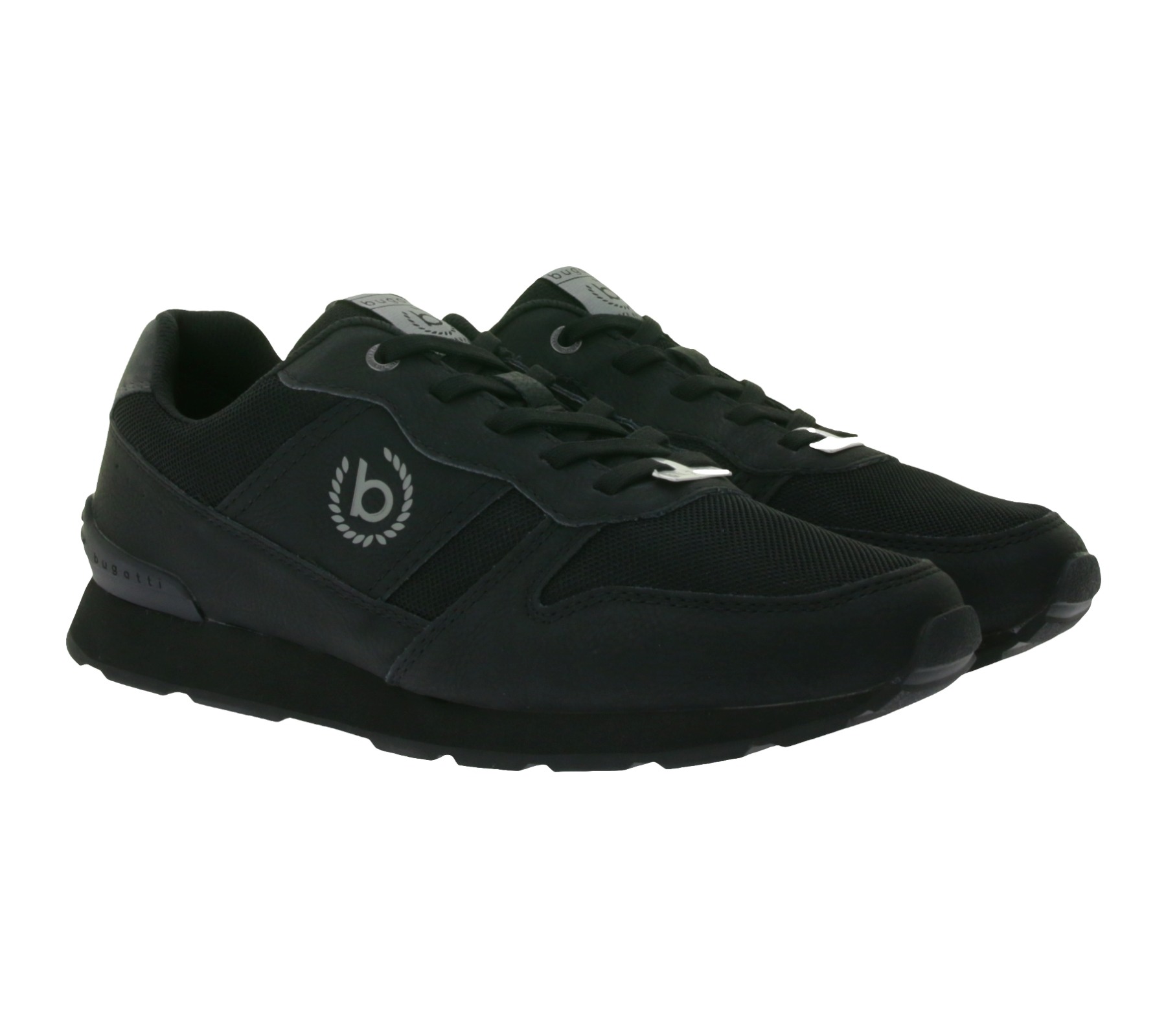 bugatti Herren City-Sneaker mit Soft Fit Halb-Schuhe sportliche Freizeit-Schuhe 324-30806-5000 Schwarz