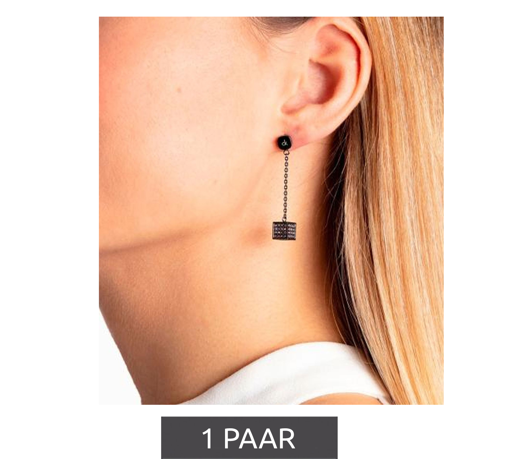 Calvin Klein Damen Ohrstecker mit Swarovski-Kristallen Edelstahl-Ohrringe Ohr-Schmuck KJ9CVE140200 Grau/Hellrosa