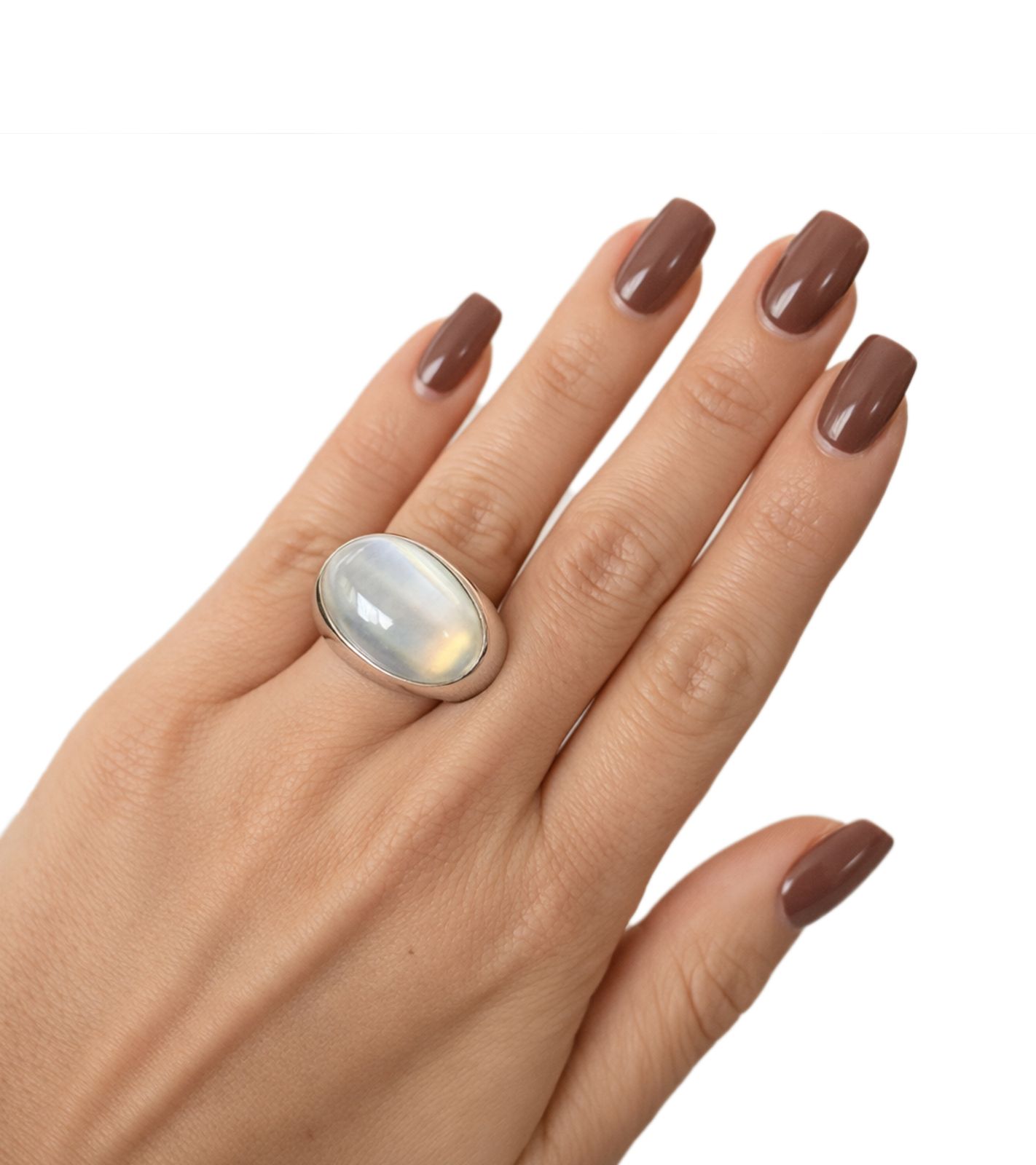 Calvin Klein Damen Ring mit oval geformtem Stein Edelstahl-Ring Finger-Ring KJ3QWR020107 Silber